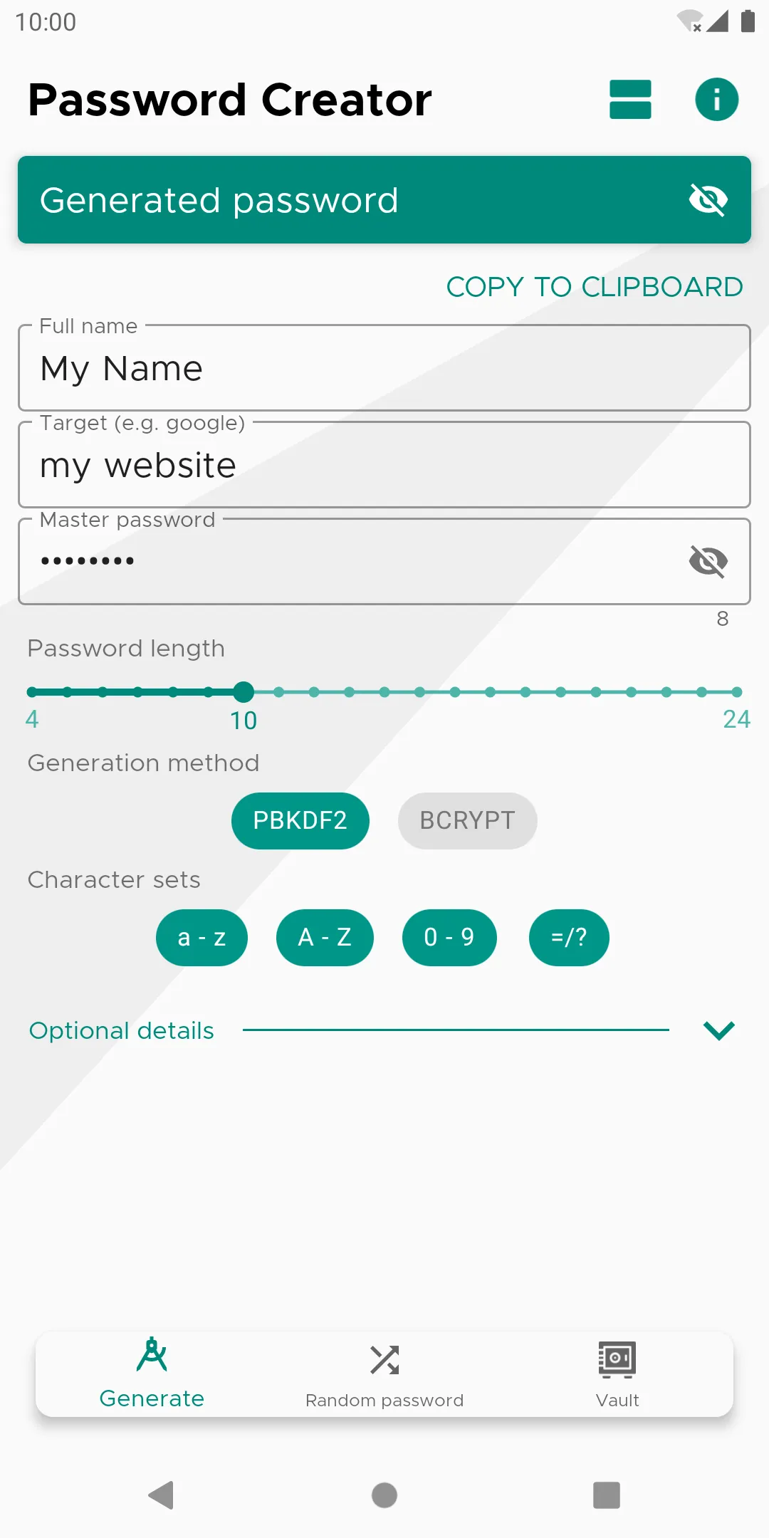 Password Creator | Indus Appstore | Screenshot