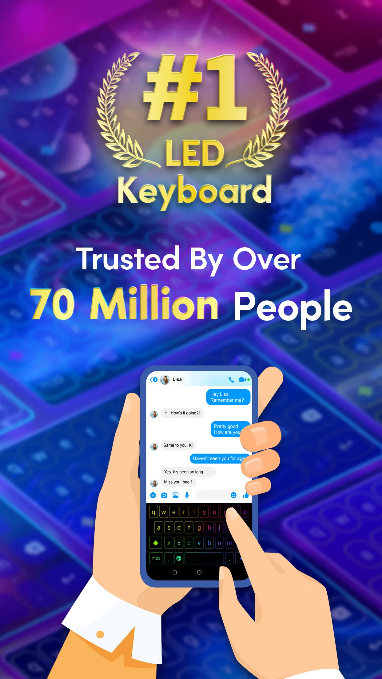 Neon LED Keyboard: RGB & Emoji | Indus Appstore | Screenshot