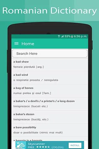Romanian Dictionary | Indus Appstore | Screenshot