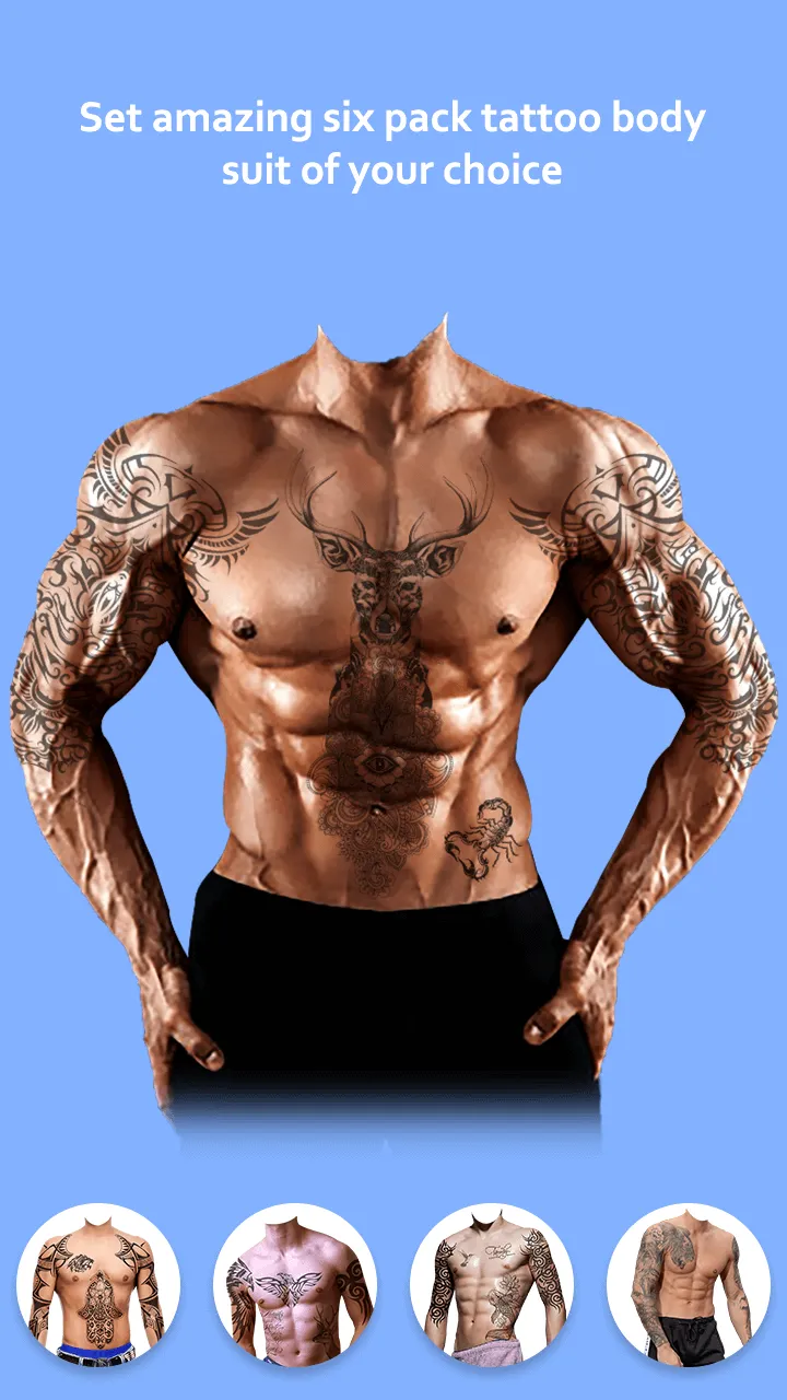 Six Pack Tattoo Body Photo Edi | Indus Appstore | Screenshot