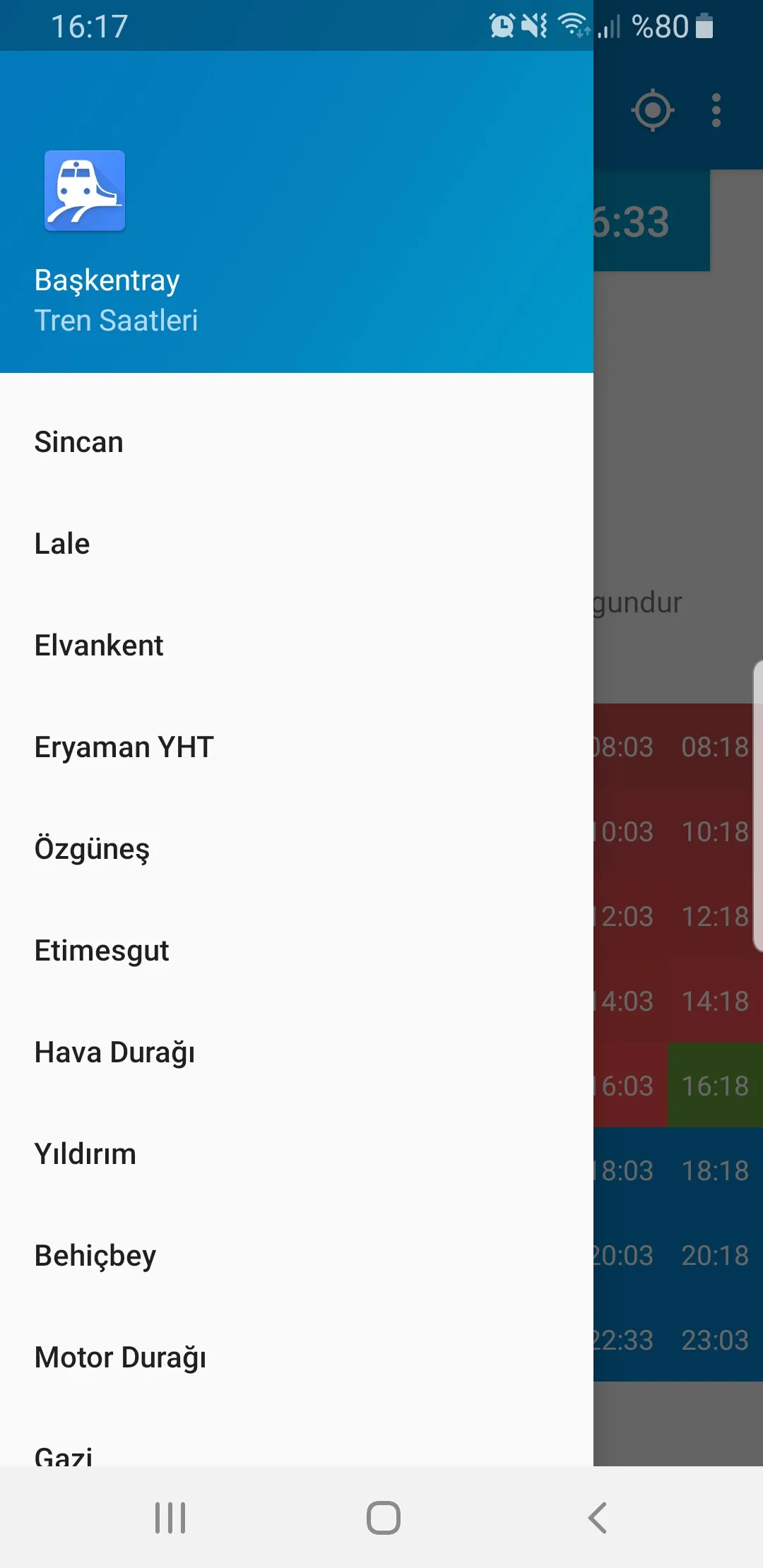 Başkentray Tren Saatleri | Indus Appstore | Screenshot