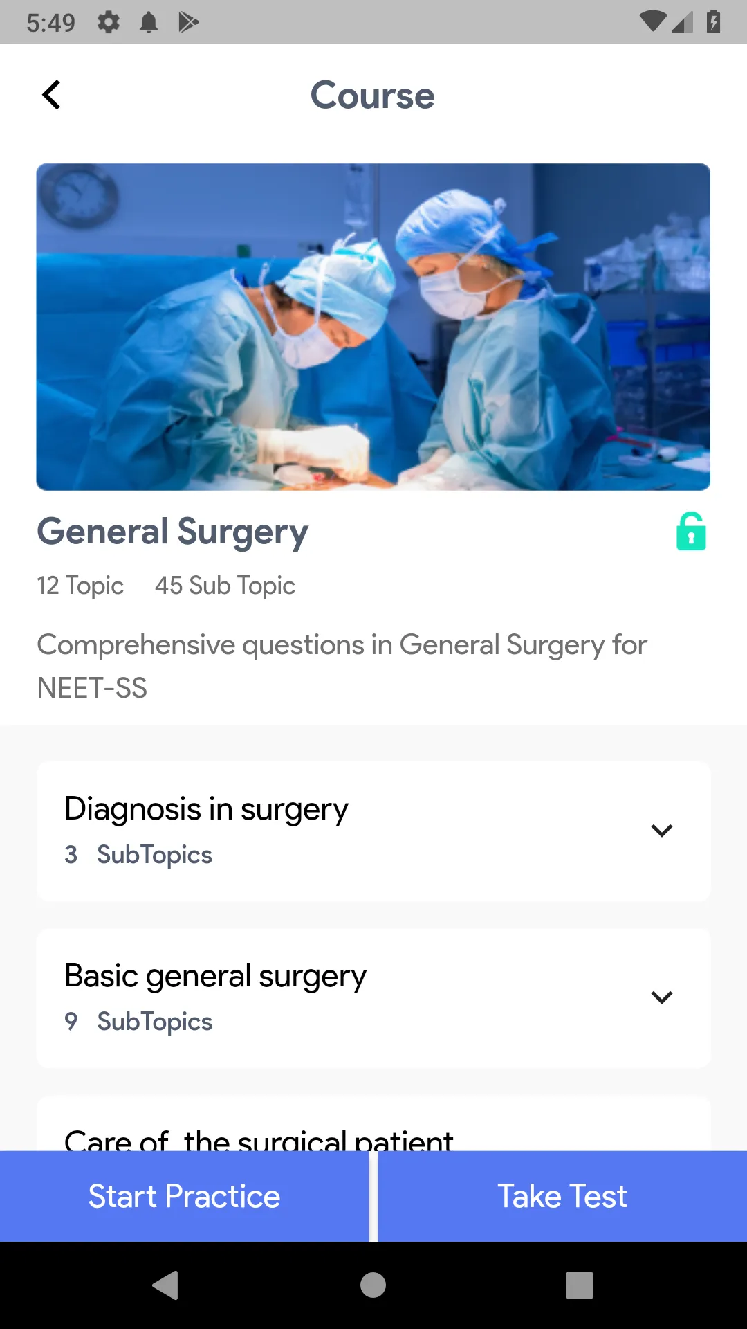 Surgtest - NEET SS MCQ & Video | Indus Appstore | Screenshot