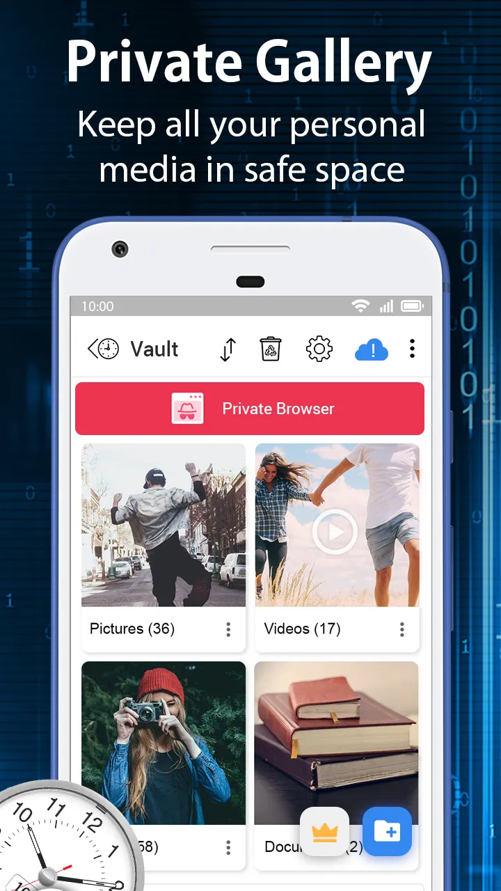 Clock Vault-Hide Photos,Videos | Indus Appstore | Screenshot