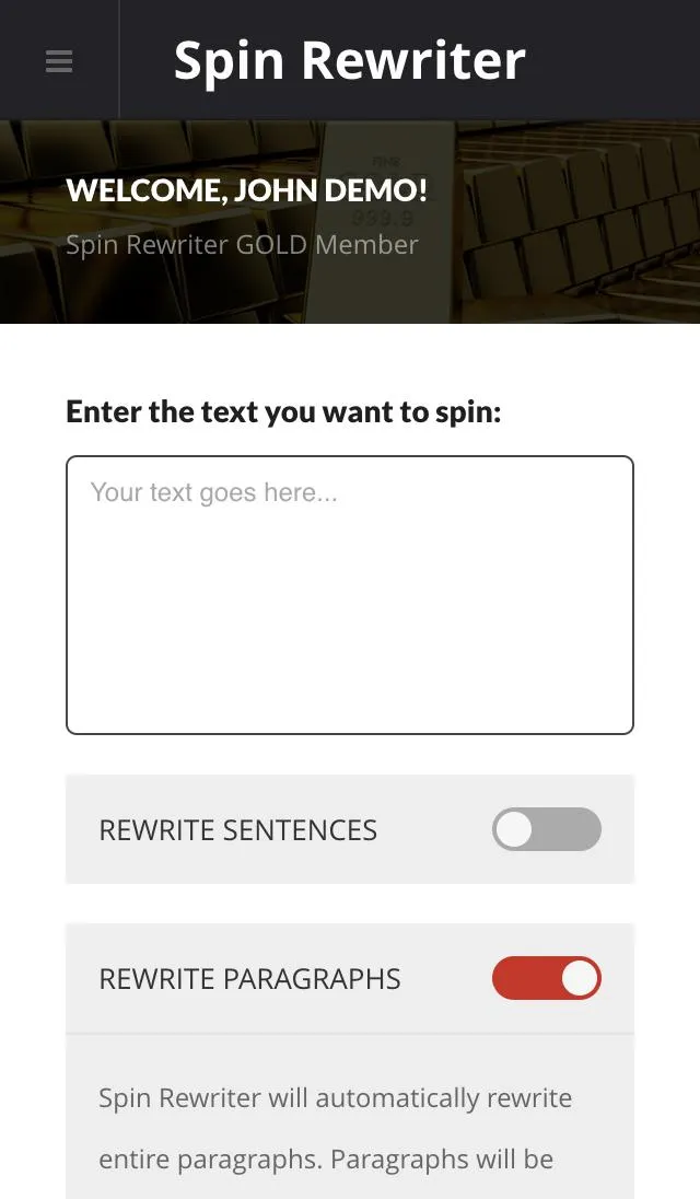 Spin Rewriter GOLD | Indus Appstore | Screenshot