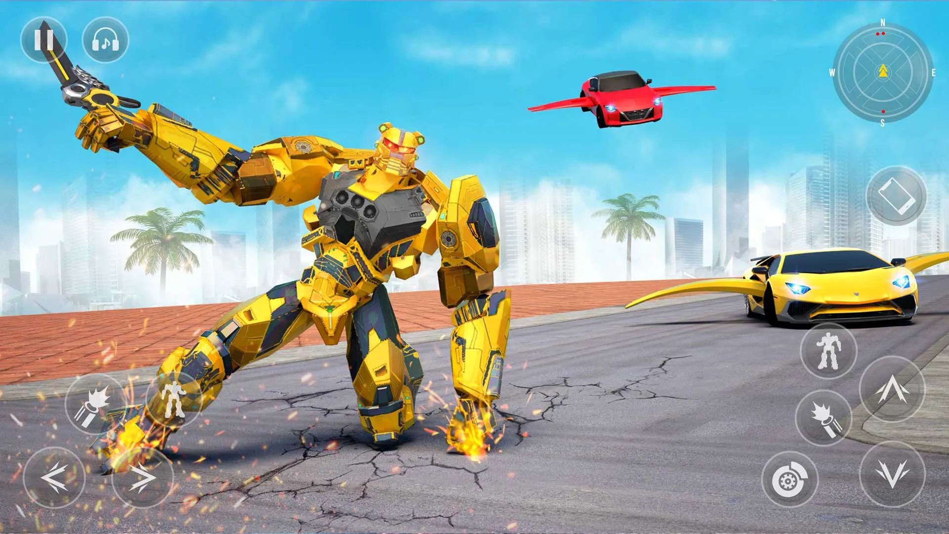 Flying Car Robot Shooting Game | Indus Appstore | Screenshot