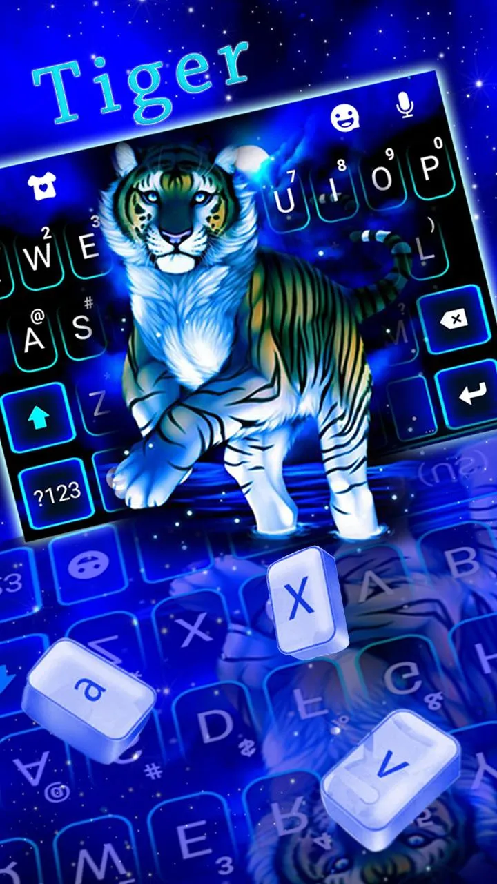 Neon Blue Tiger King Theme | Indus Appstore | Screenshot