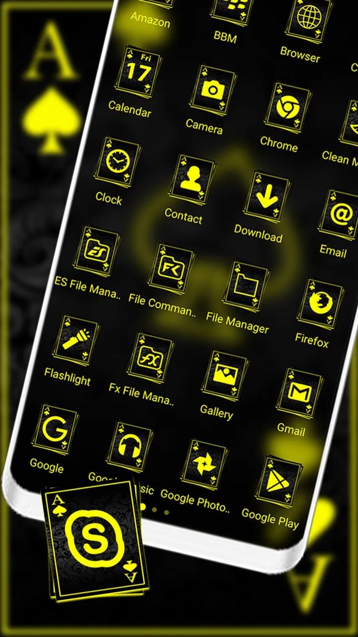 Neon Card Ace Spade Theme | Indus Appstore | Screenshot