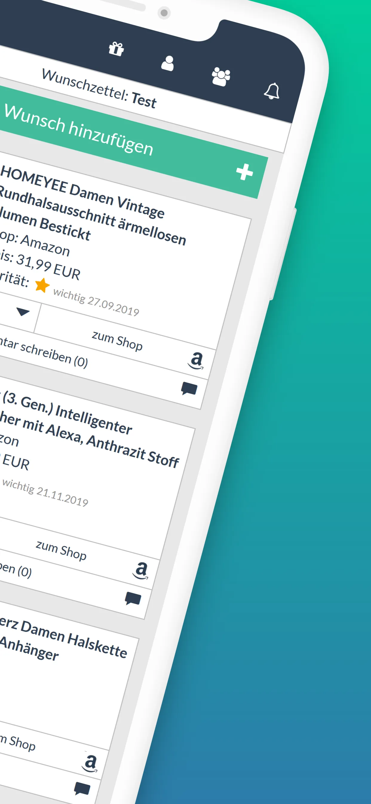 Mein Online Wunschzettel | Indus Appstore | Screenshot