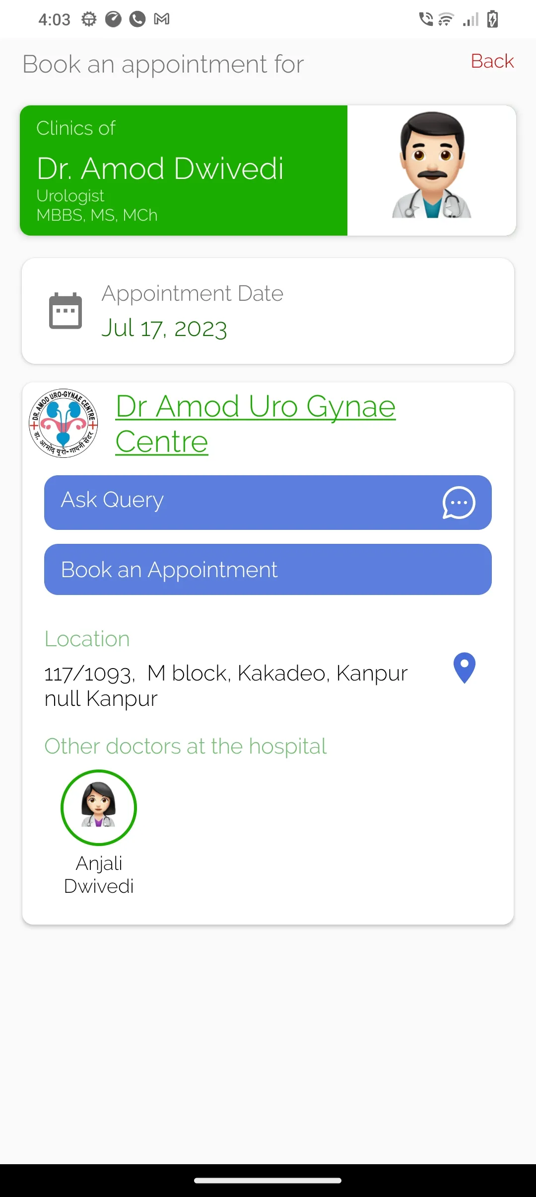 Dr Amod Uro-Gynae Hospital | Indus Appstore | Screenshot