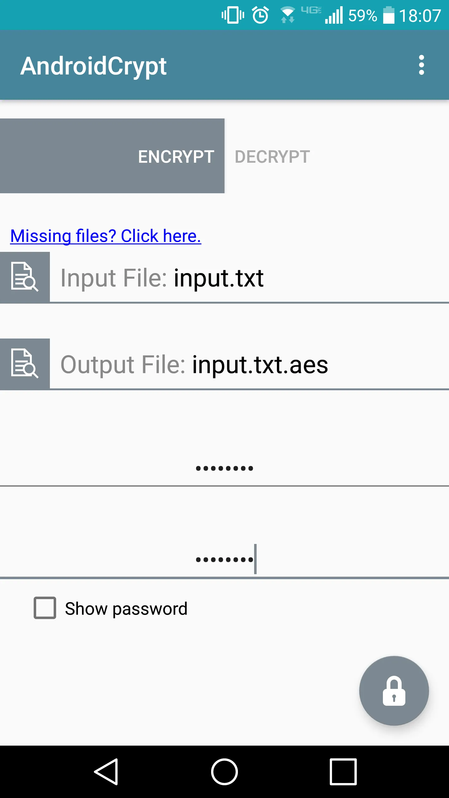 AESCrypt for Android (AndroidC | Indus Appstore | Screenshot