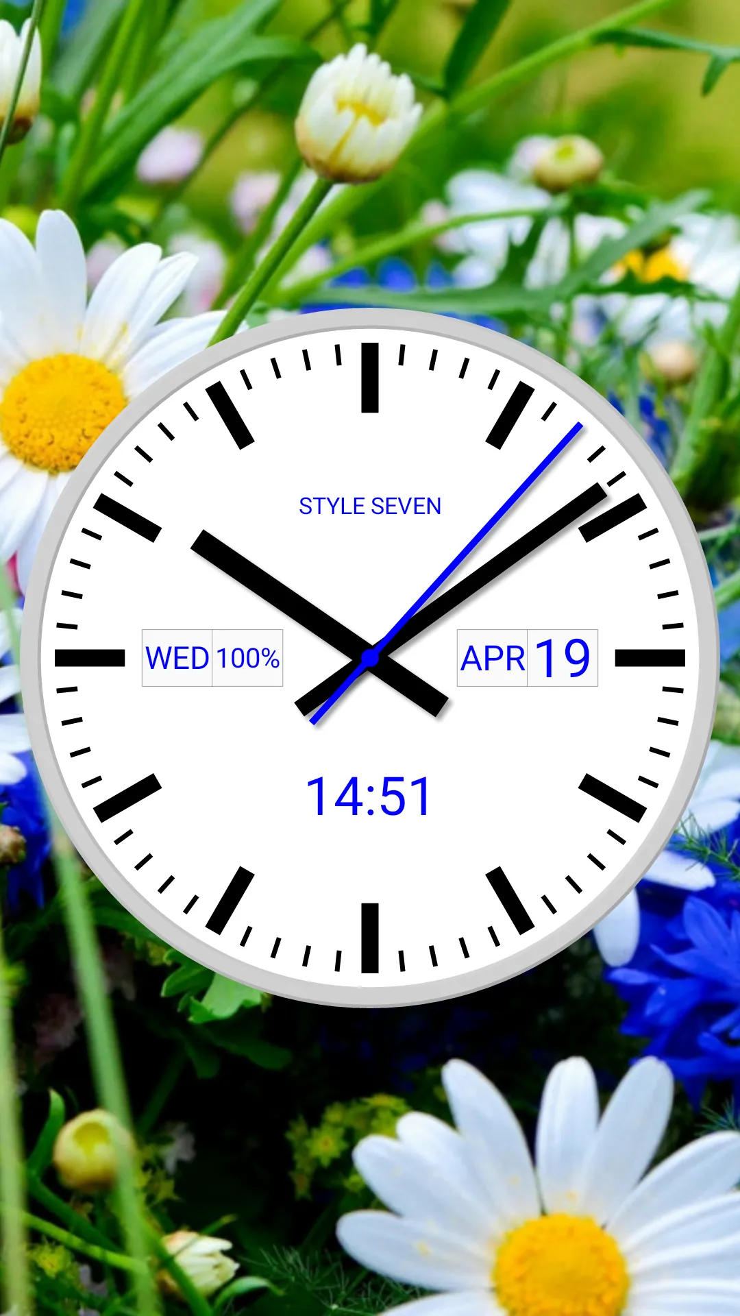 White Analog Clock-7 | Indus Appstore | Screenshot