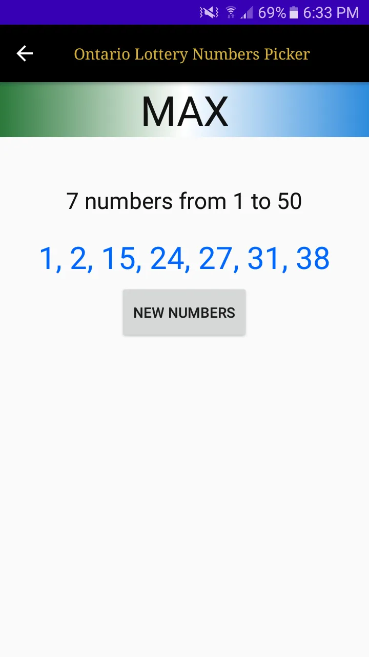 Ontario Lottery Numbers Picker | Indus Appstore | Screenshot