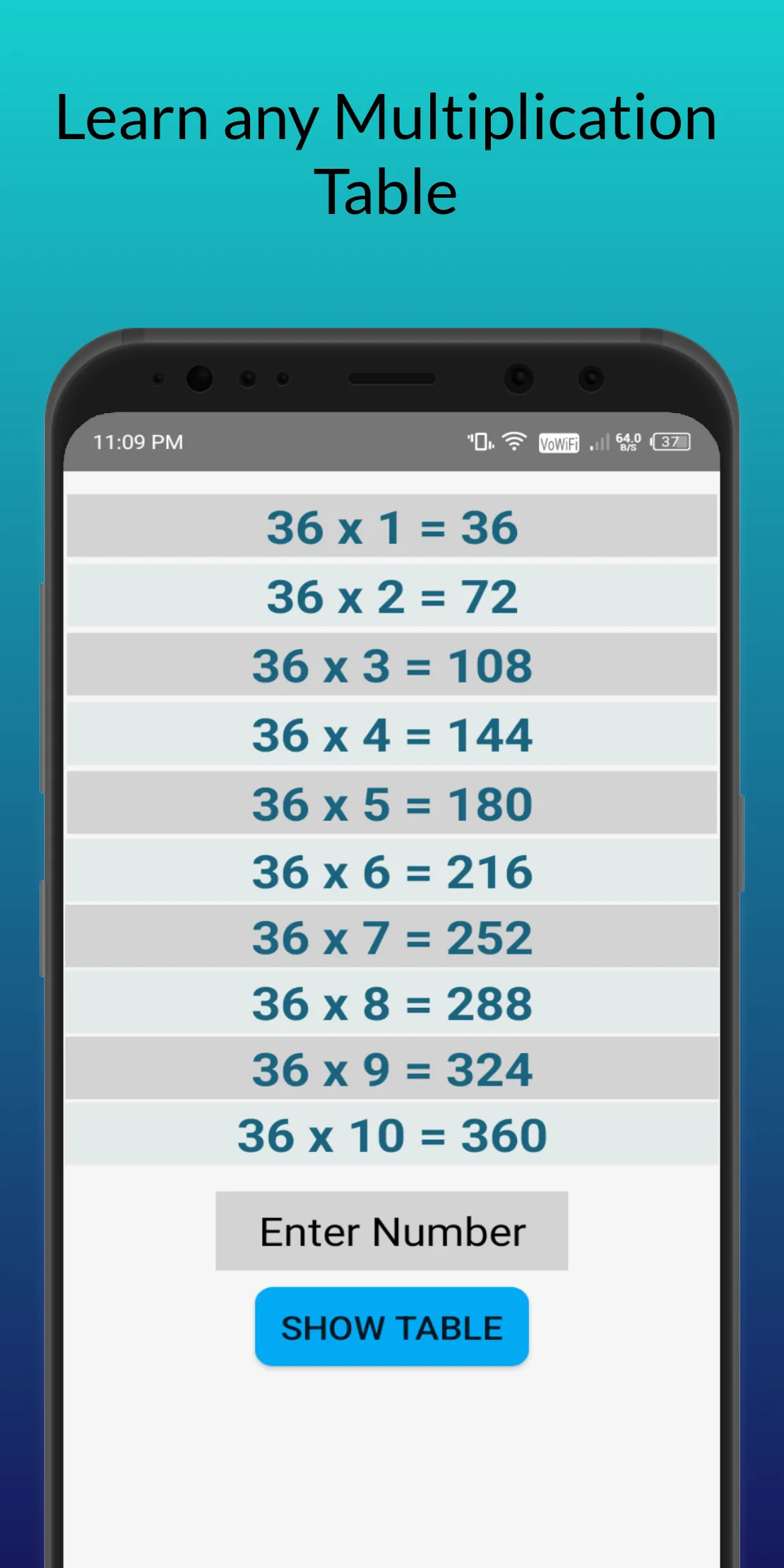 Math app:Multiplication table | Indus Appstore | Screenshot