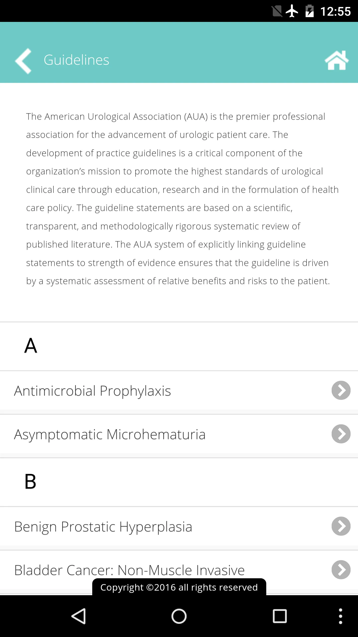 AUA Guidelines at a Glance | Indus Appstore | Screenshot