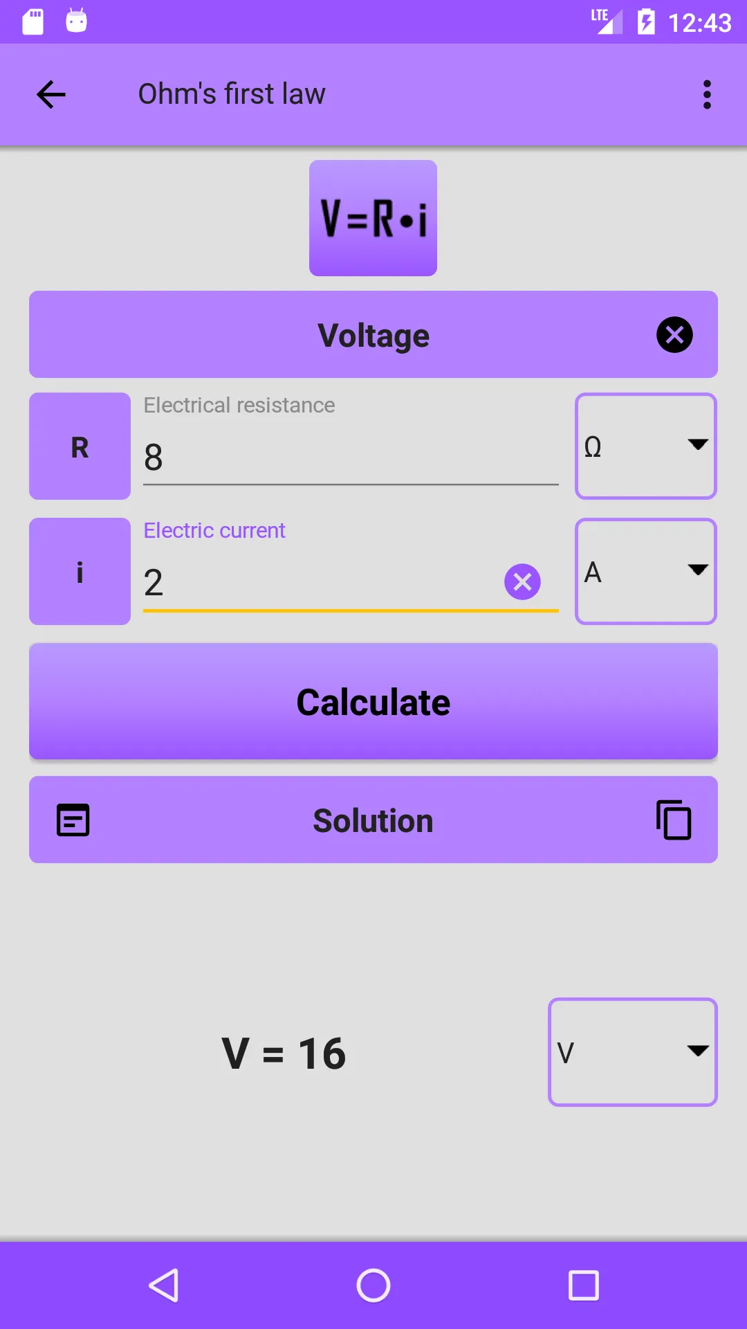 Physics Formula Calculator | Indus Appstore | Screenshot