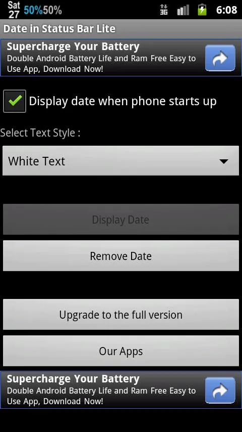 Date in Status Bar | Indus Appstore | Screenshot