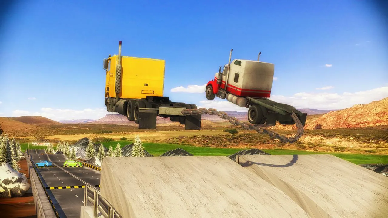 Chained Trucks against Ramp | Indus Appstore | Screenshot