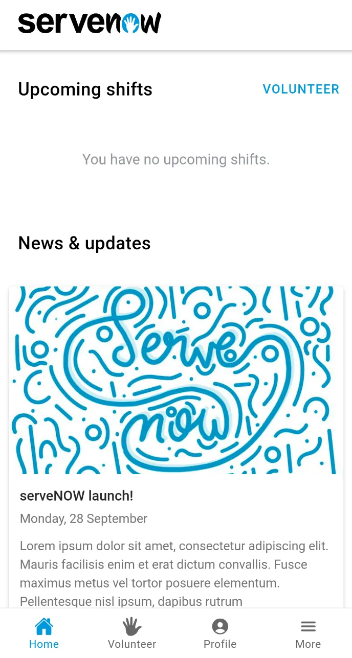 ServeNow - Volunteering | Indus Appstore | Screenshot