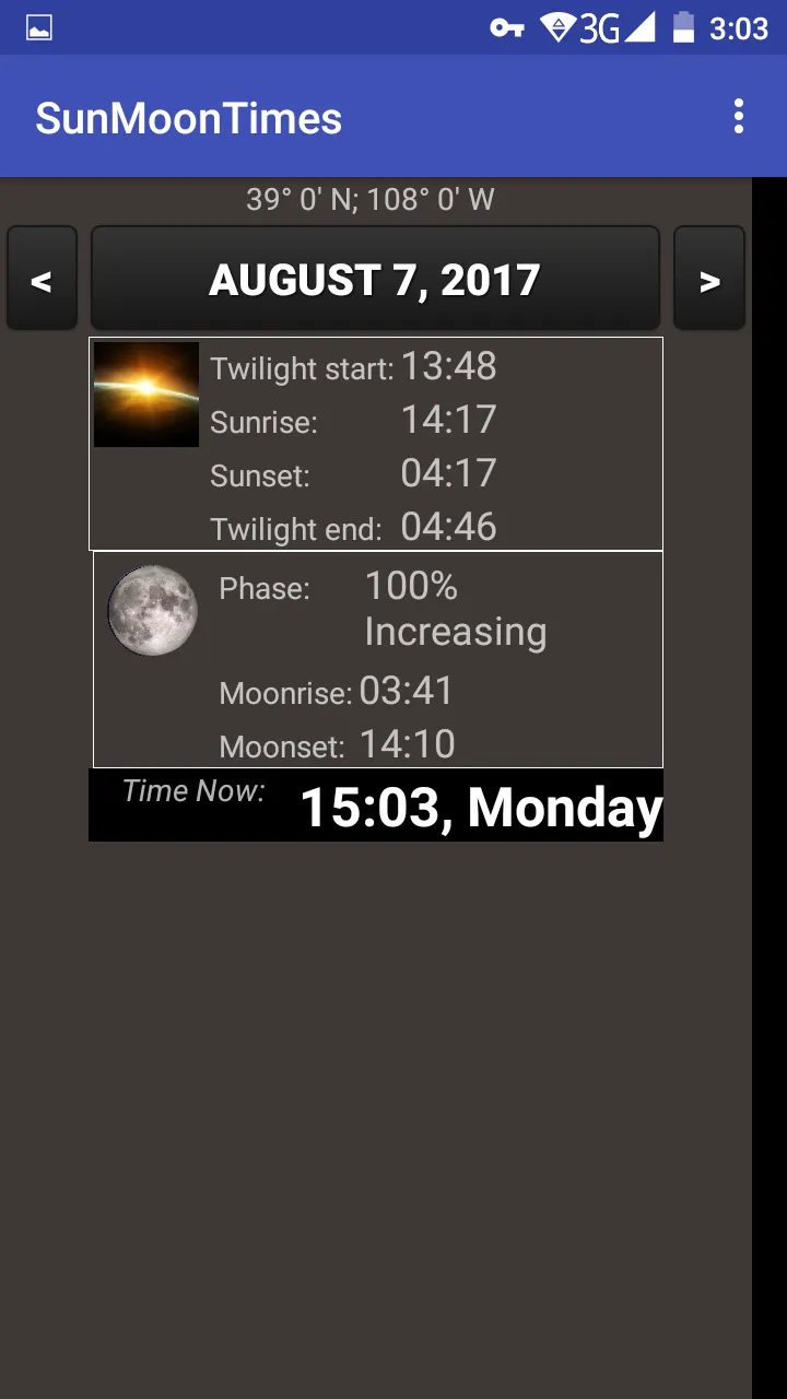 Sun Moon Times | Indus Appstore | Screenshot