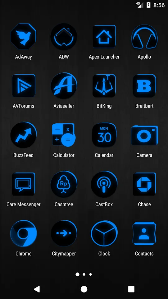 Flat Black and Blue Icon Pack | Indus Appstore | Screenshot