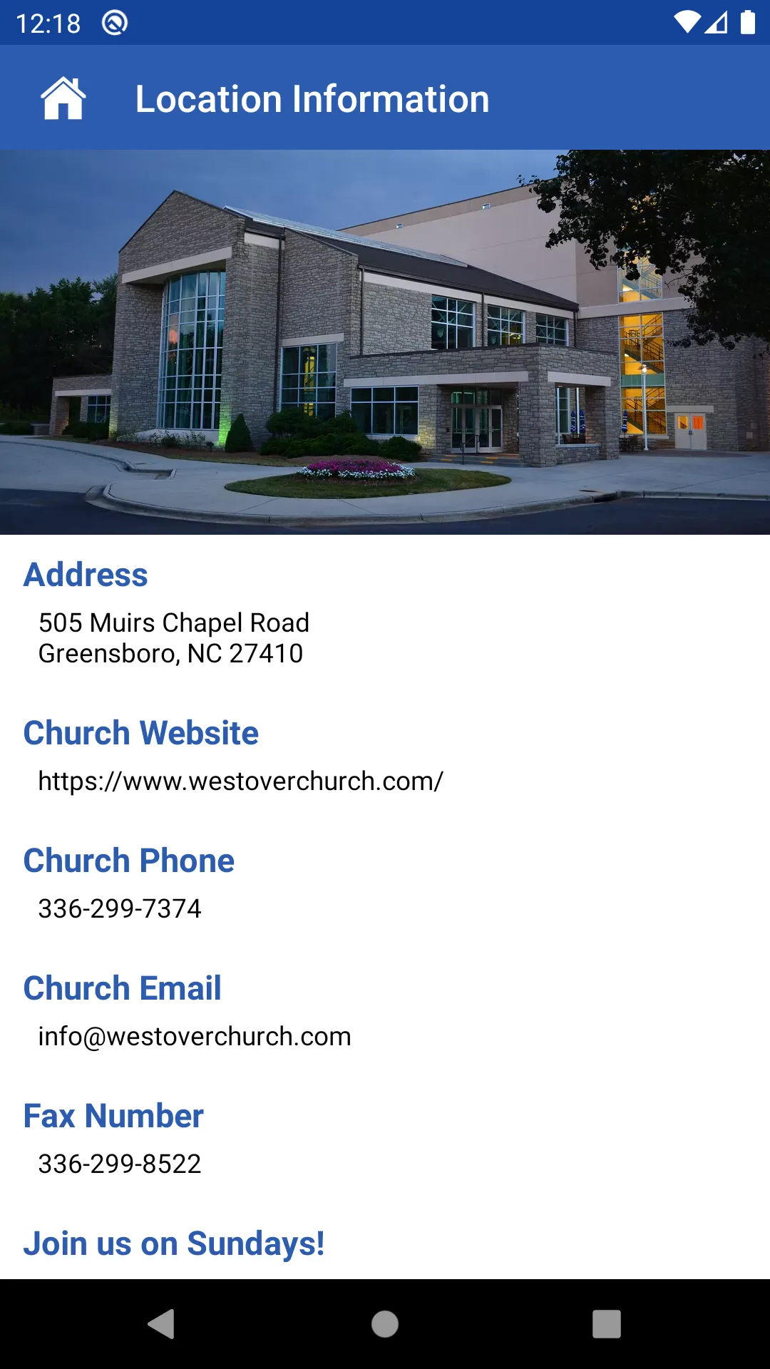 Westover Church | Indus Appstore | Screenshot