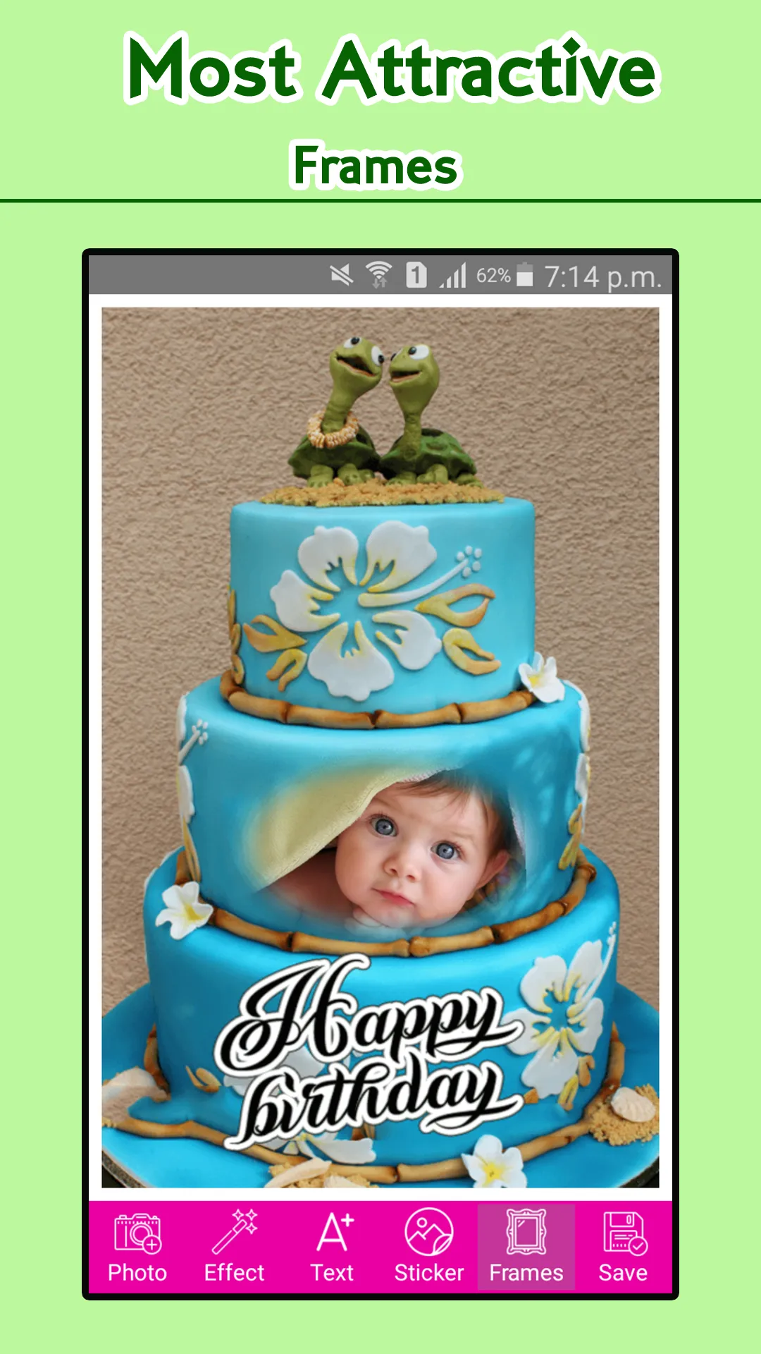 Happy Birthday Cake Frames | Indus Appstore | Screenshot