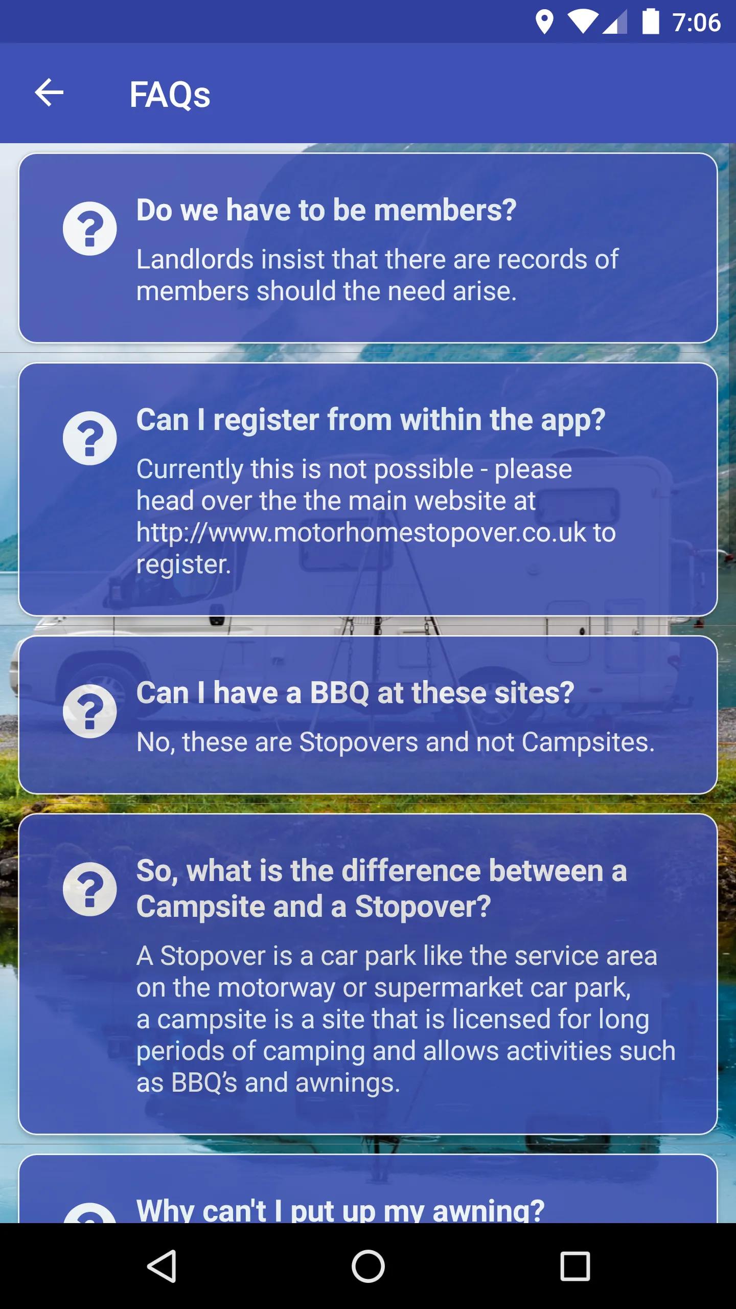 Motorhome Stopover UK | Indus Appstore | Screenshot