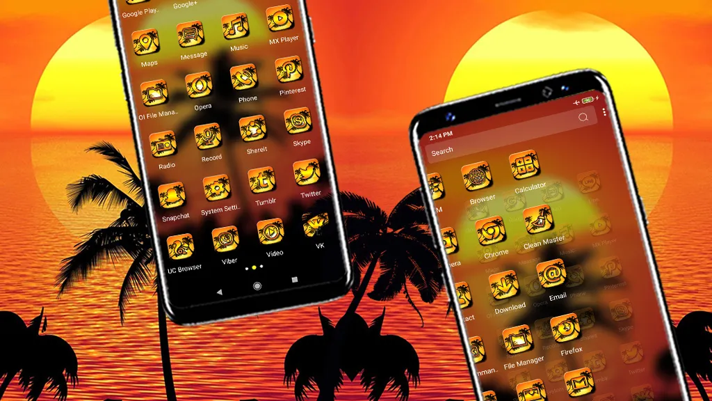 Sunset Palm Tree Theme | Indus Appstore | Screenshot