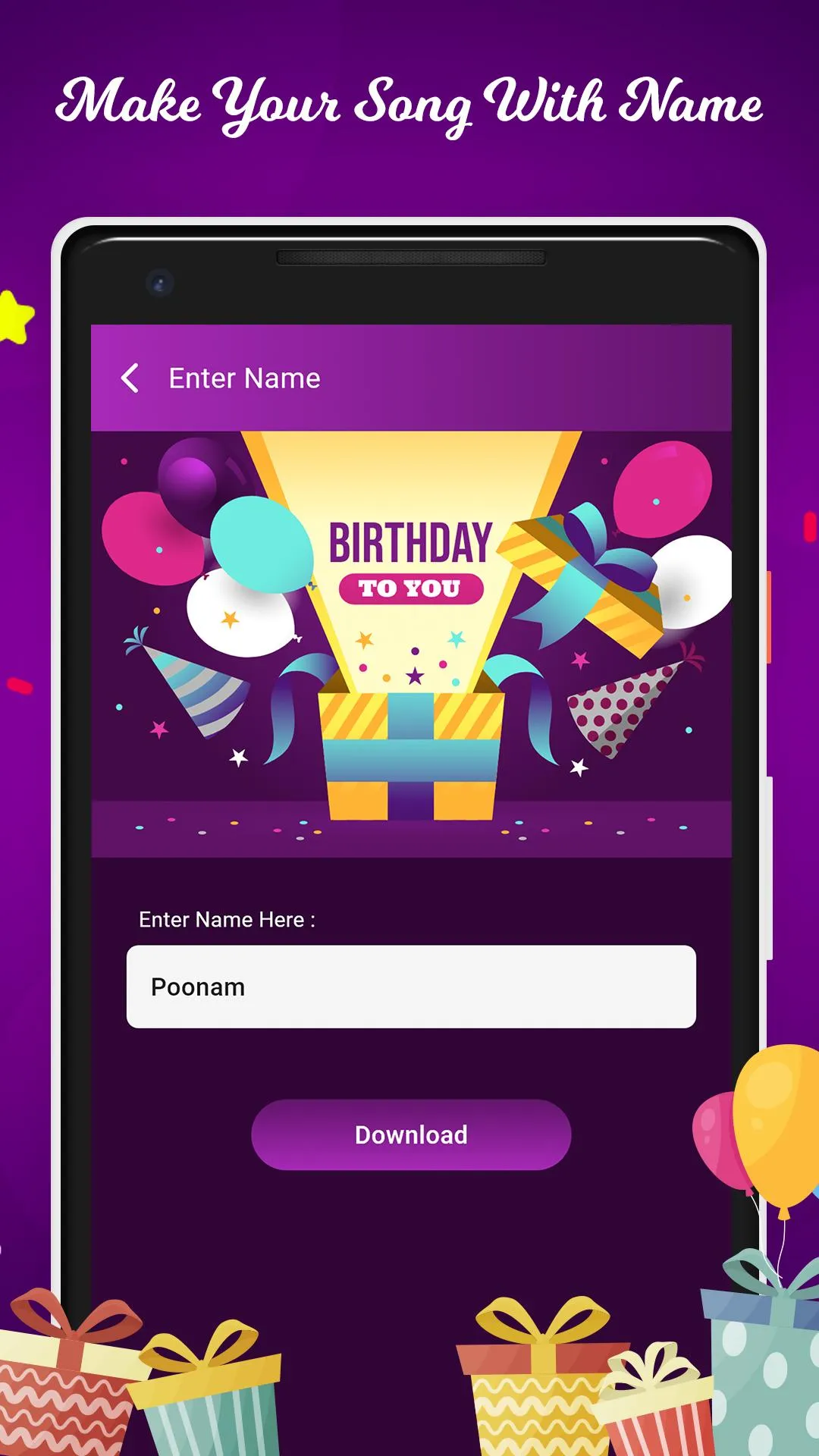 Birthday Song Maker With Name | Indus Appstore | Screenshot