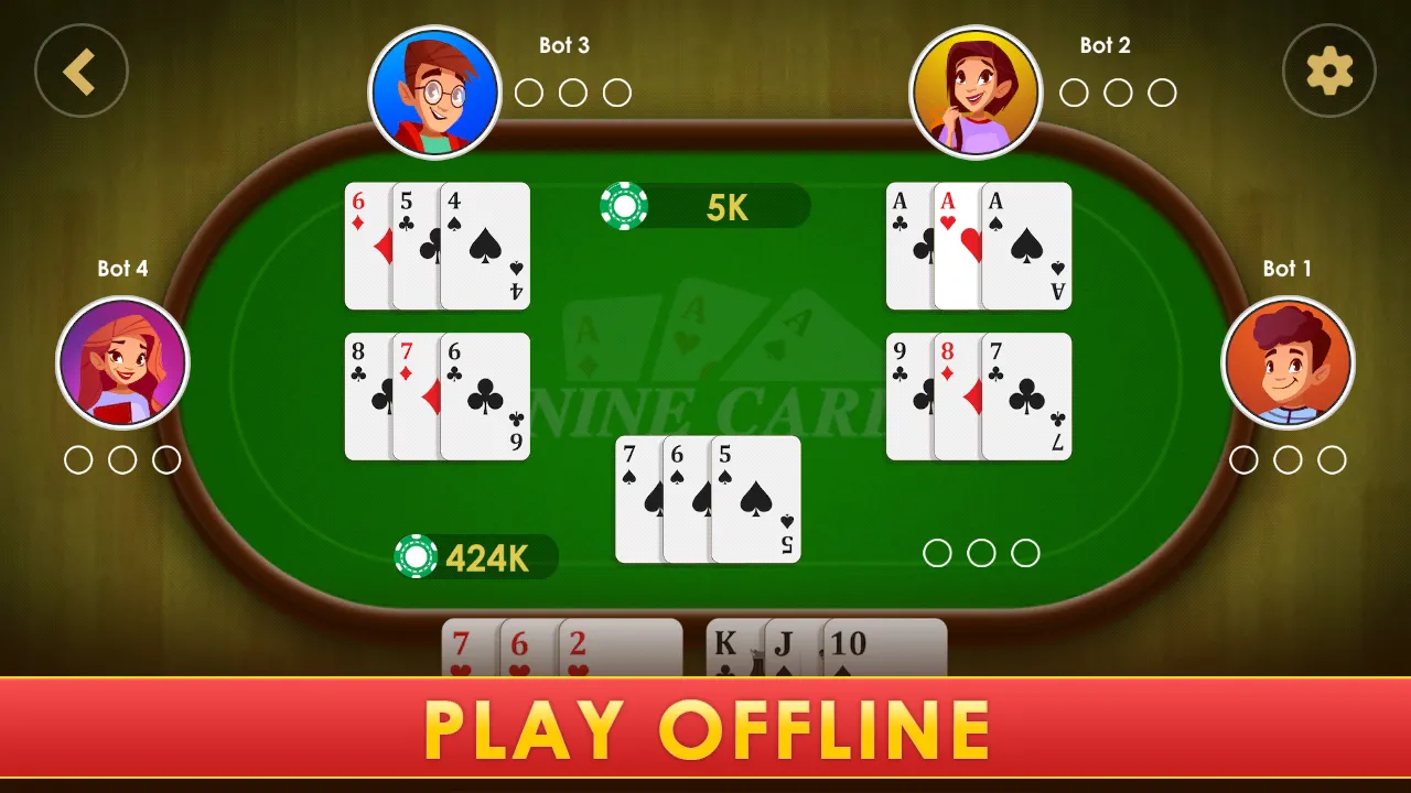 Nine Card Brag - Kitti | Indus Appstore | Screenshot