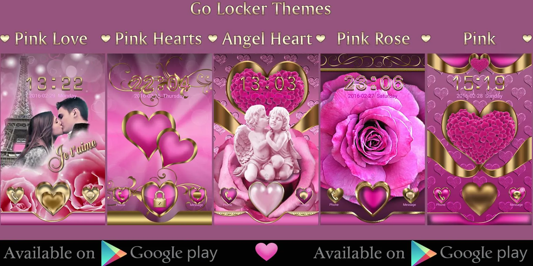 Pink Love Go Locker theme | Indus Appstore | Screenshot