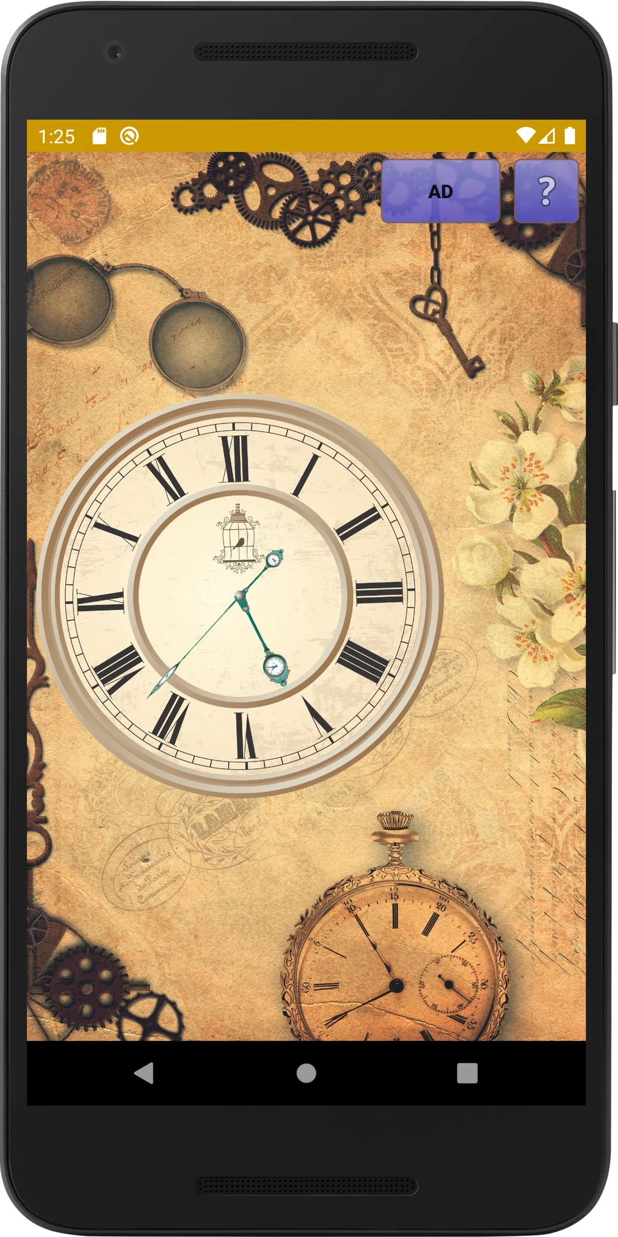 Beautiful Analog Vintage Clock | Indus Appstore | Screenshot