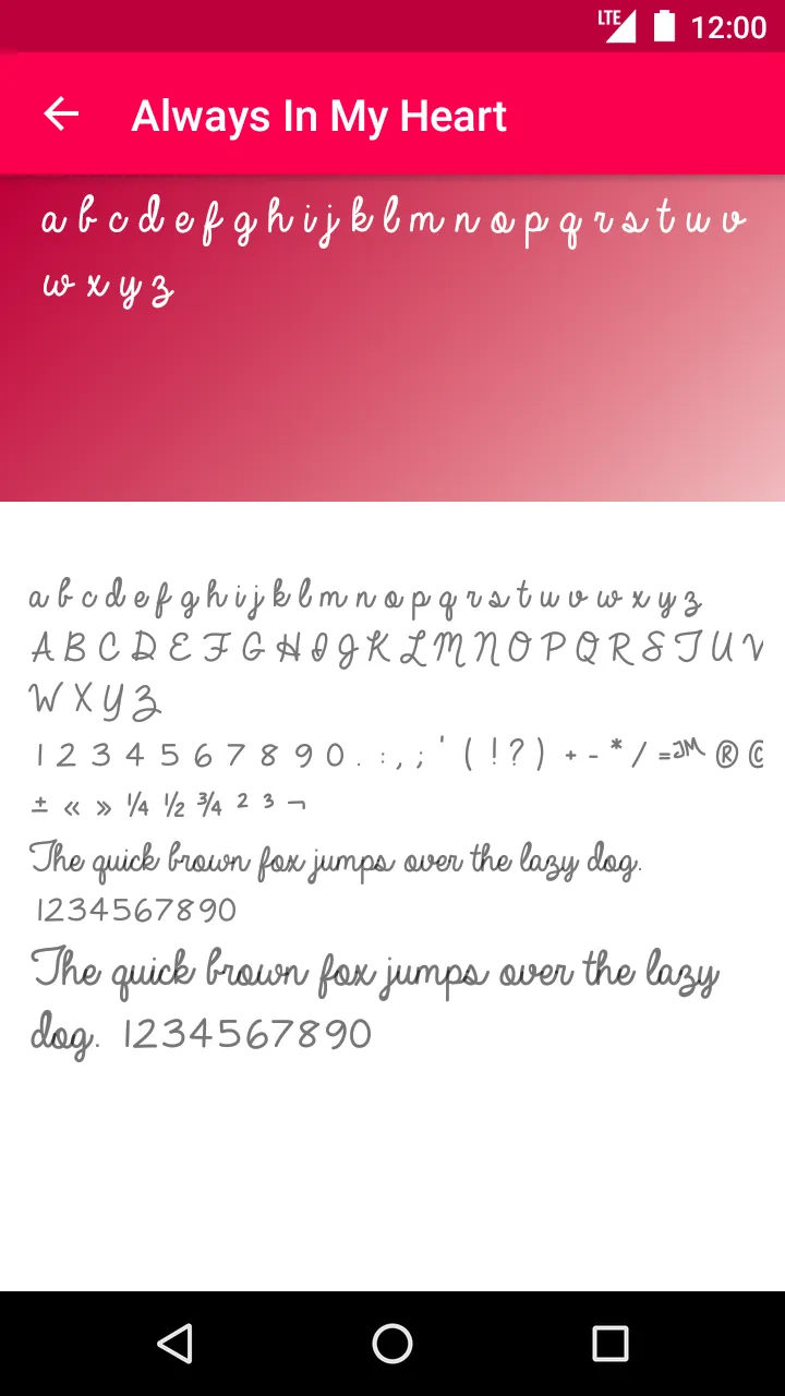 Romance Fonts | Indus Appstore | Screenshot