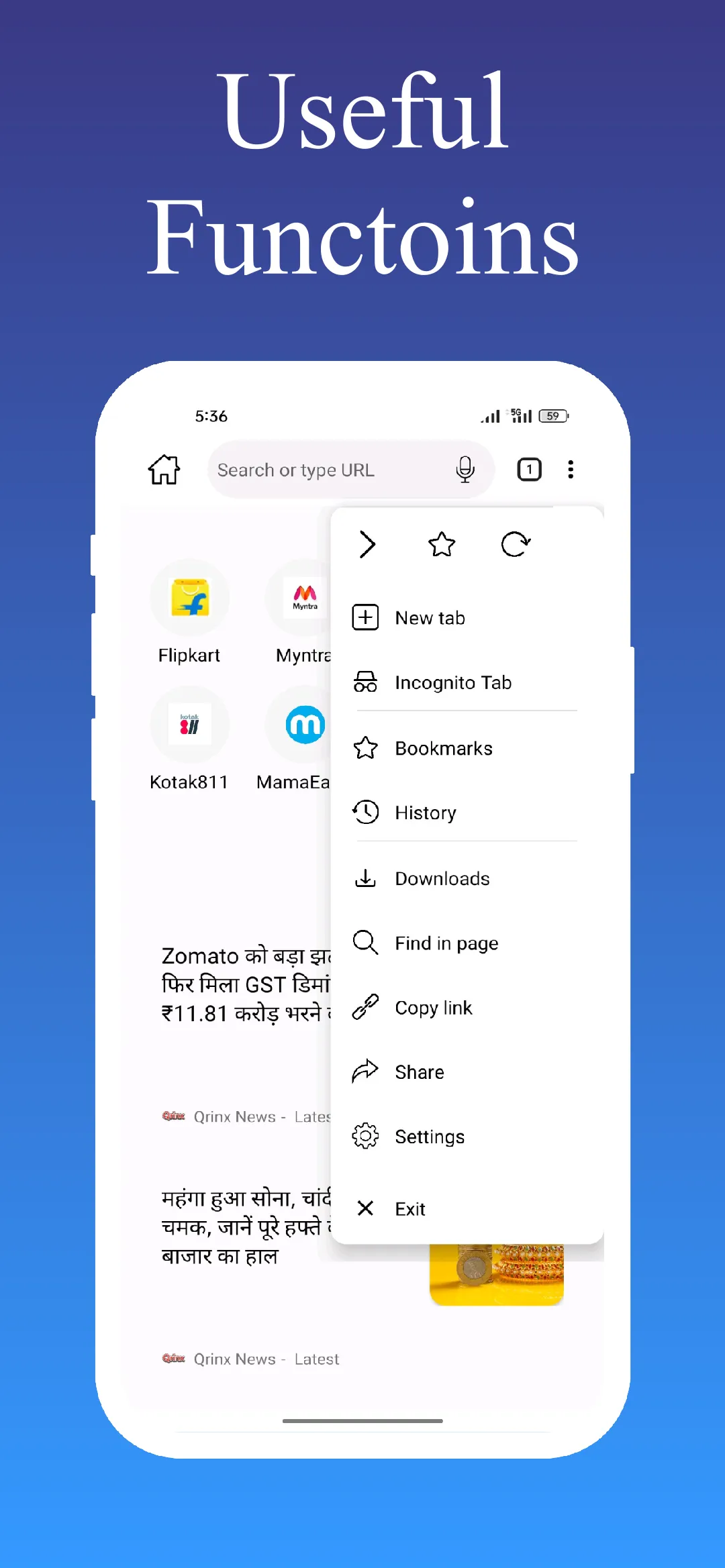 Qrinx Browser: Fast & Lite | Indus Appstore | Screenshot