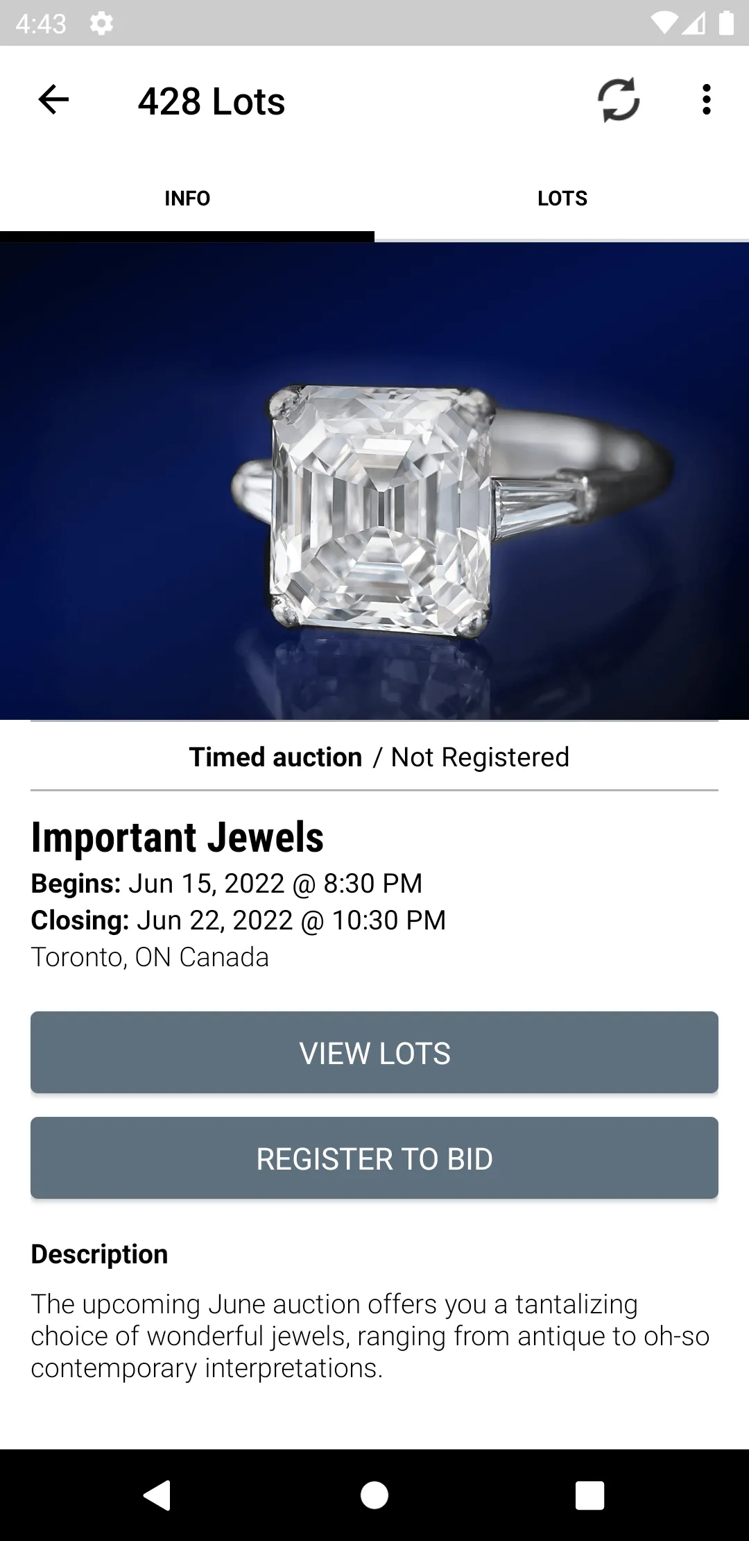 Dupuis Auctioneers | Indus Appstore | Screenshot