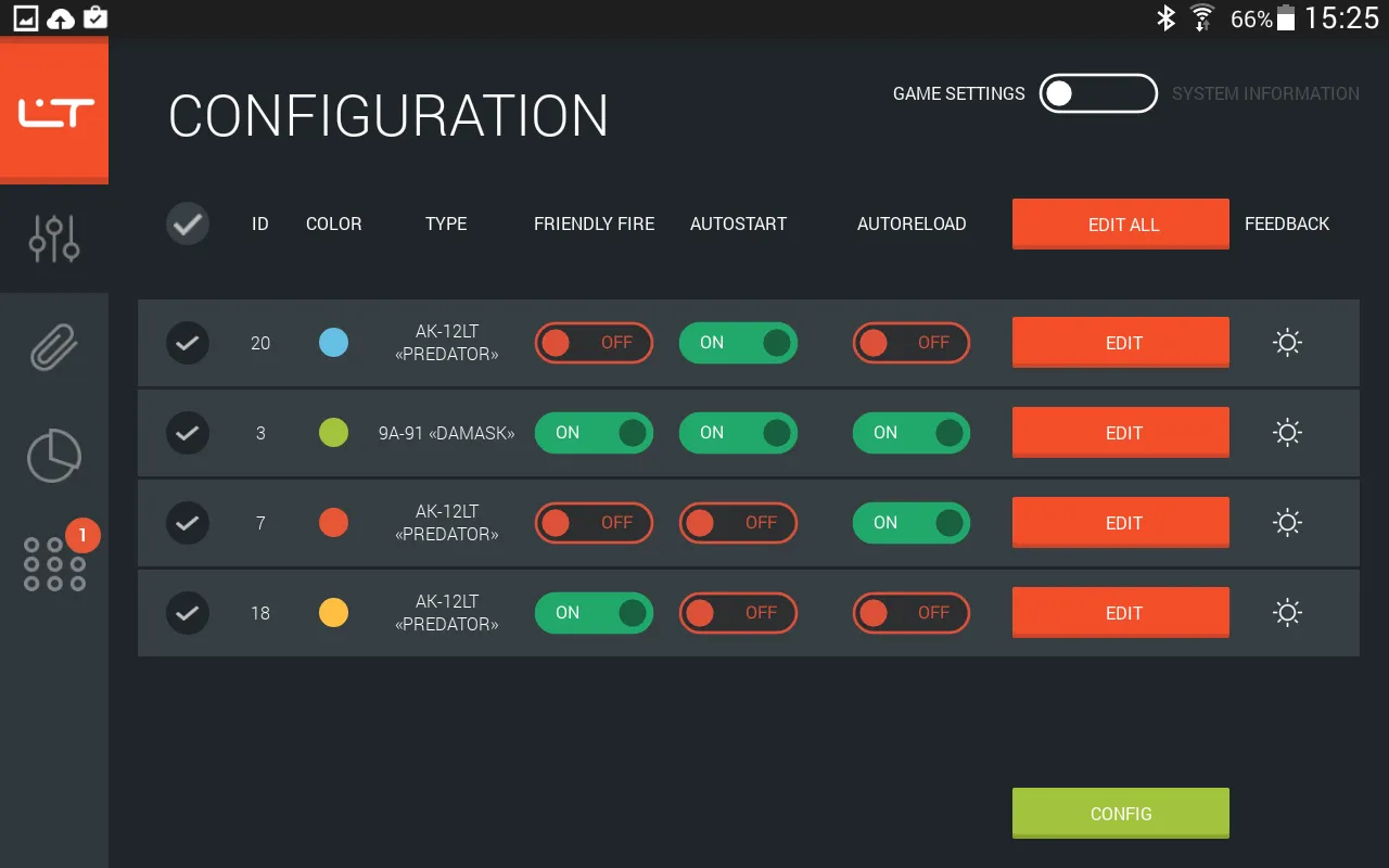 LASERTAG CONFIGURATOR | Indus Appstore | Screenshot