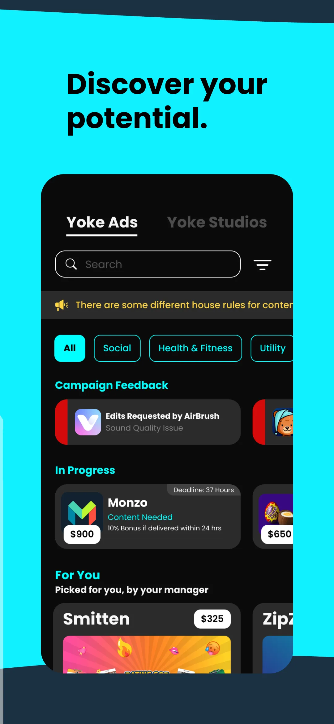 yoke - make content; get paid | Indus Appstore | Screenshot