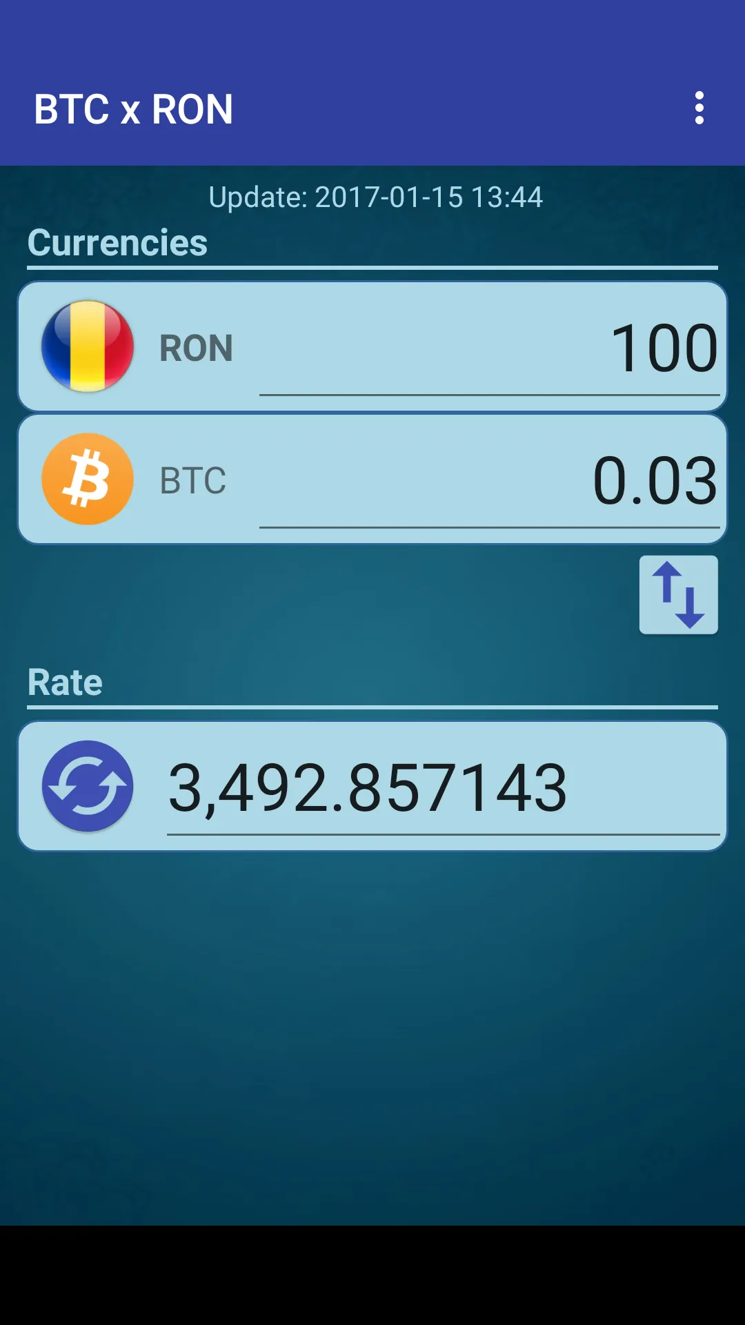 Bitcoin x Romanian Leu | Indus Appstore | Screenshot