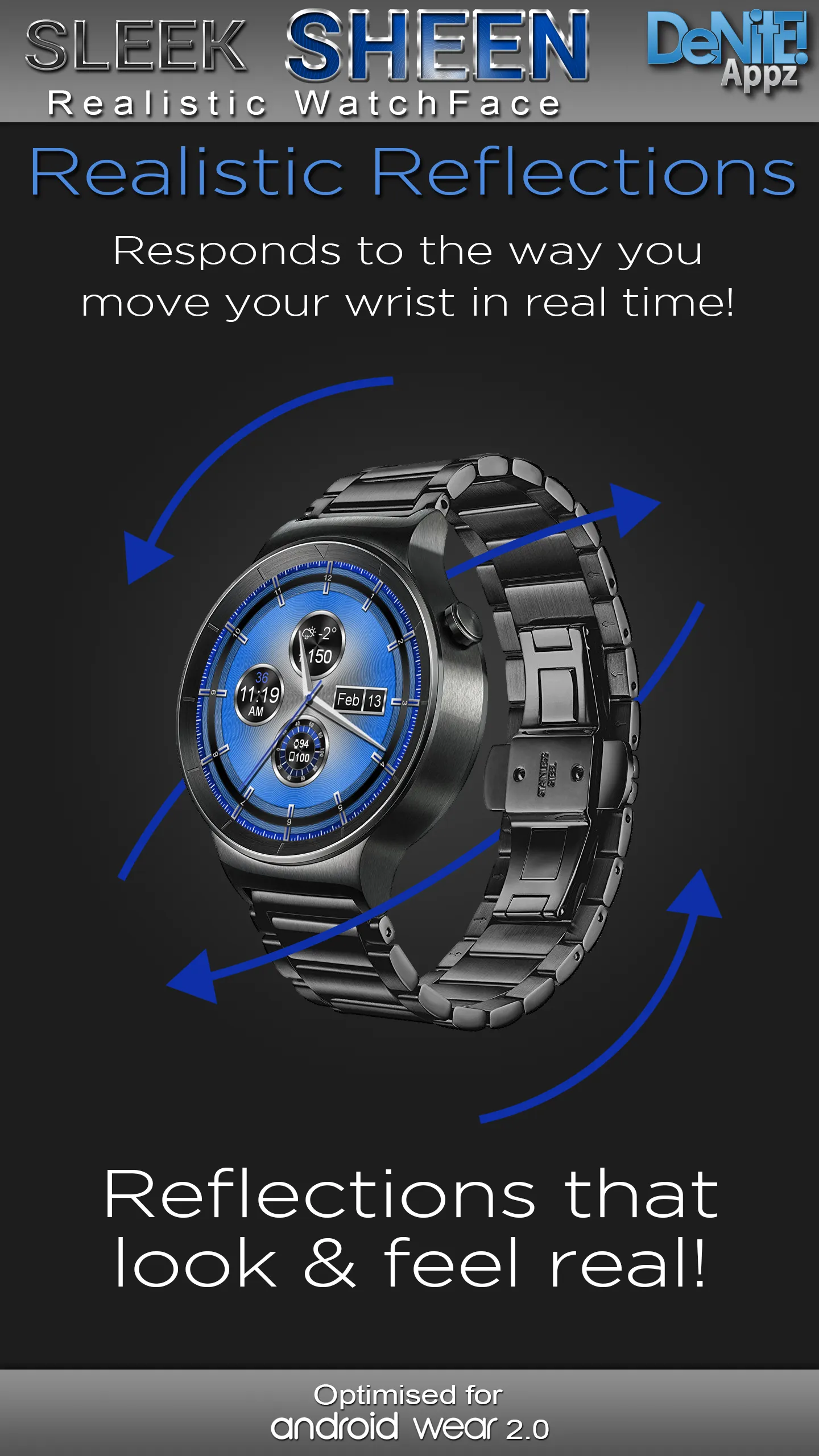 Sleek Sheen HD Watch Face | Indus Appstore | Screenshot