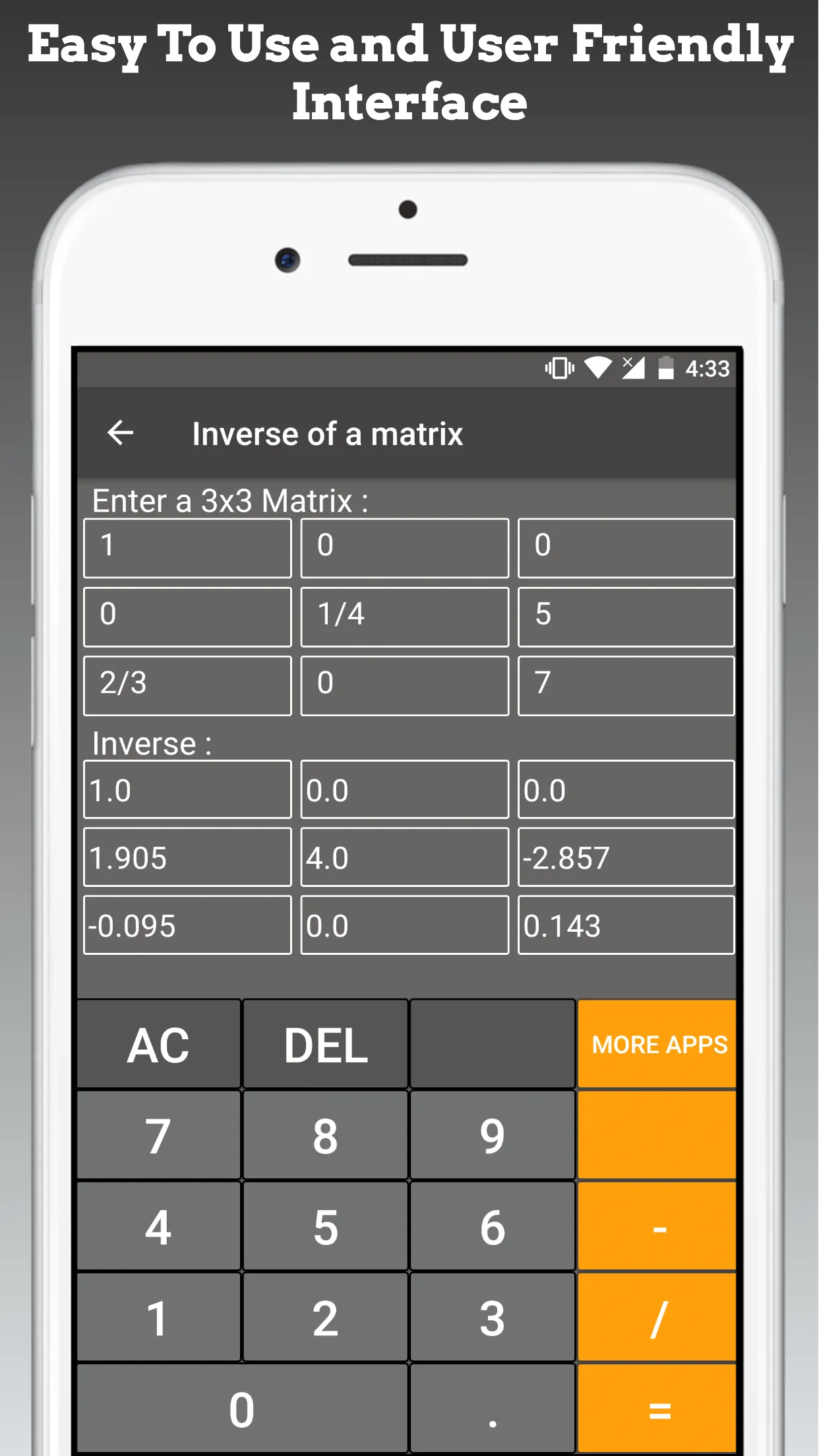 Matrix Inversion Calculator | Indus Appstore | Screenshot