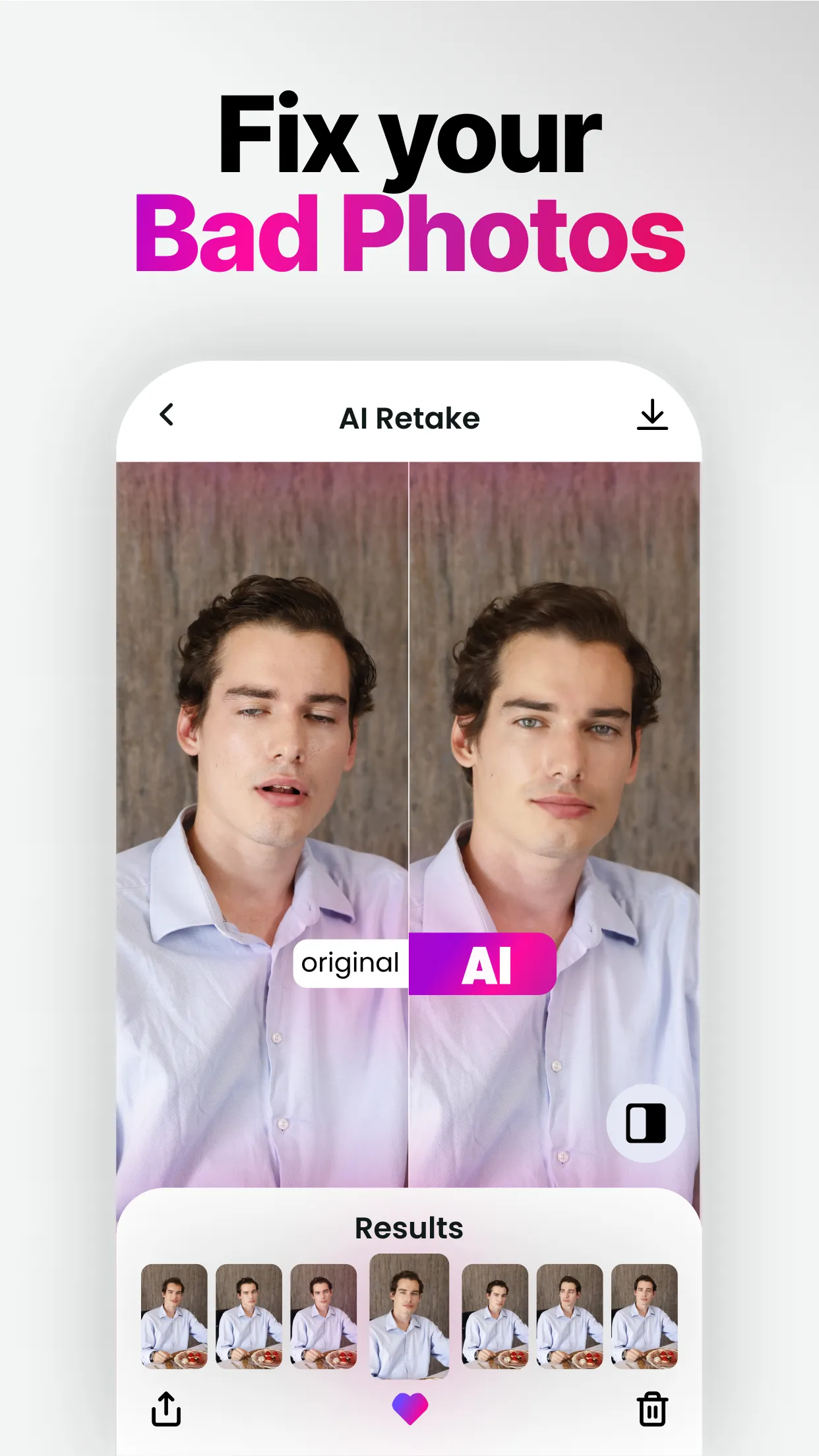 Retake AI: Face & Photo Editor | Indus Appstore | Screenshot