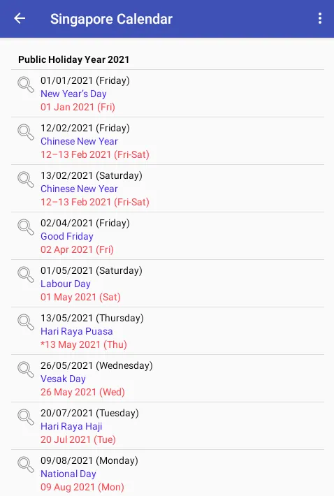 Singapore Calendar 2025 | Indus Appstore | Screenshot