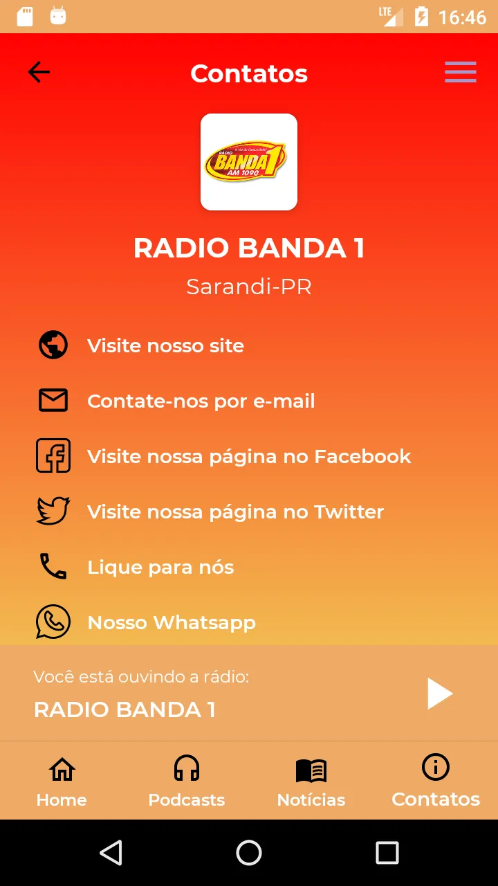 Rádio Banda 1 | Indus Appstore | Screenshot