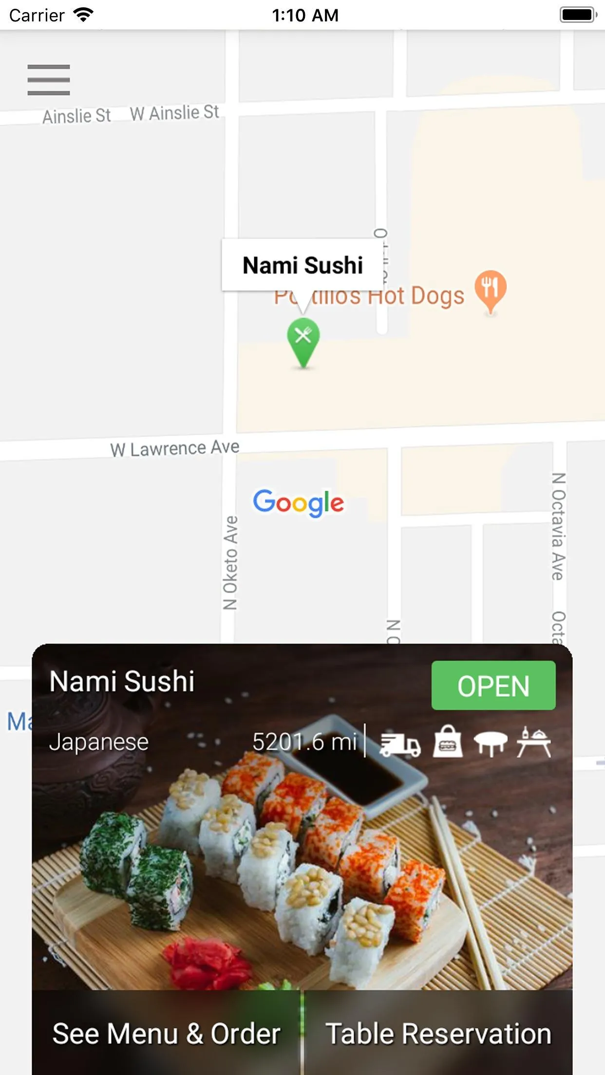 Nami Sushi Restaurant | Indus Appstore | Screenshot