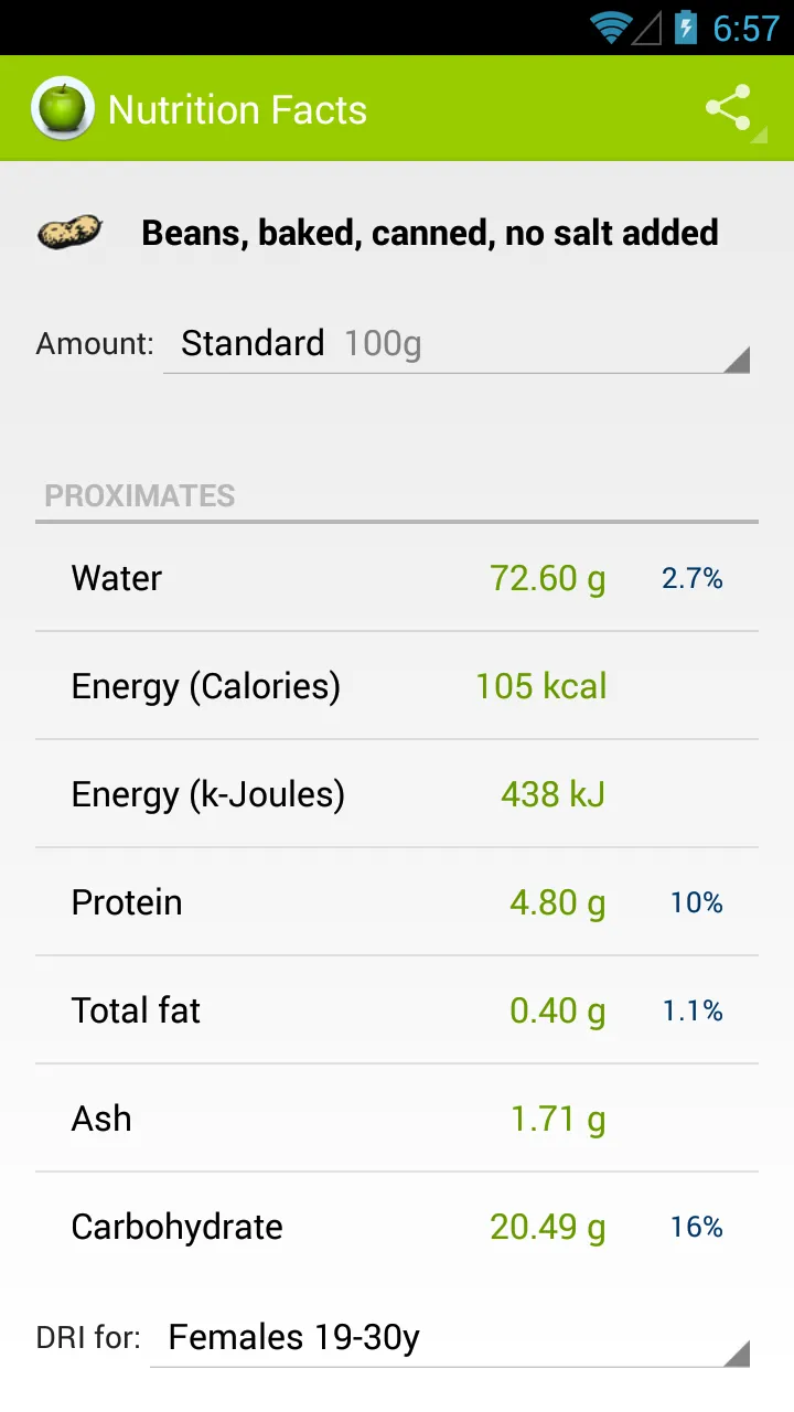 Nutrition Facts | Indus Appstore | Screenshot