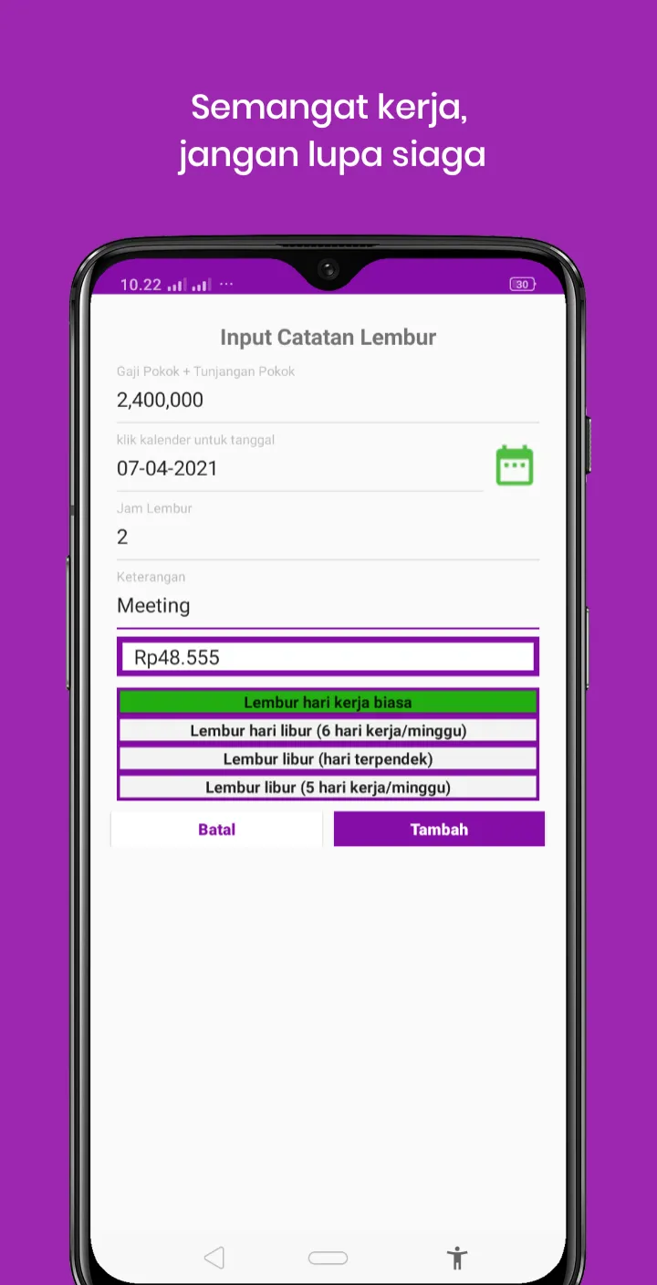 Upah Lembur | Indus Appstore | Screenshot