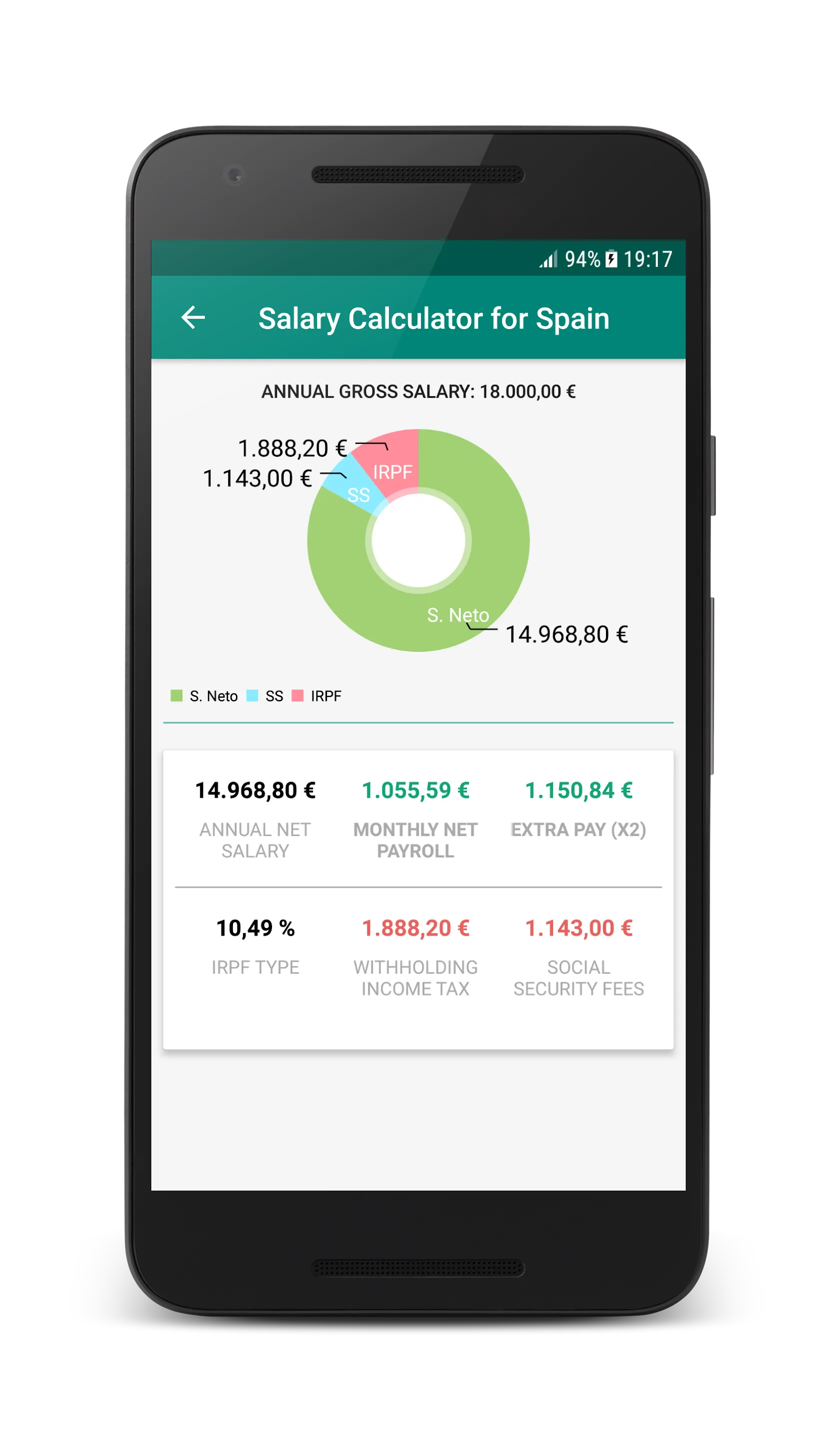 Salary Calculator for Spain | Indus Appstore | Screenshot