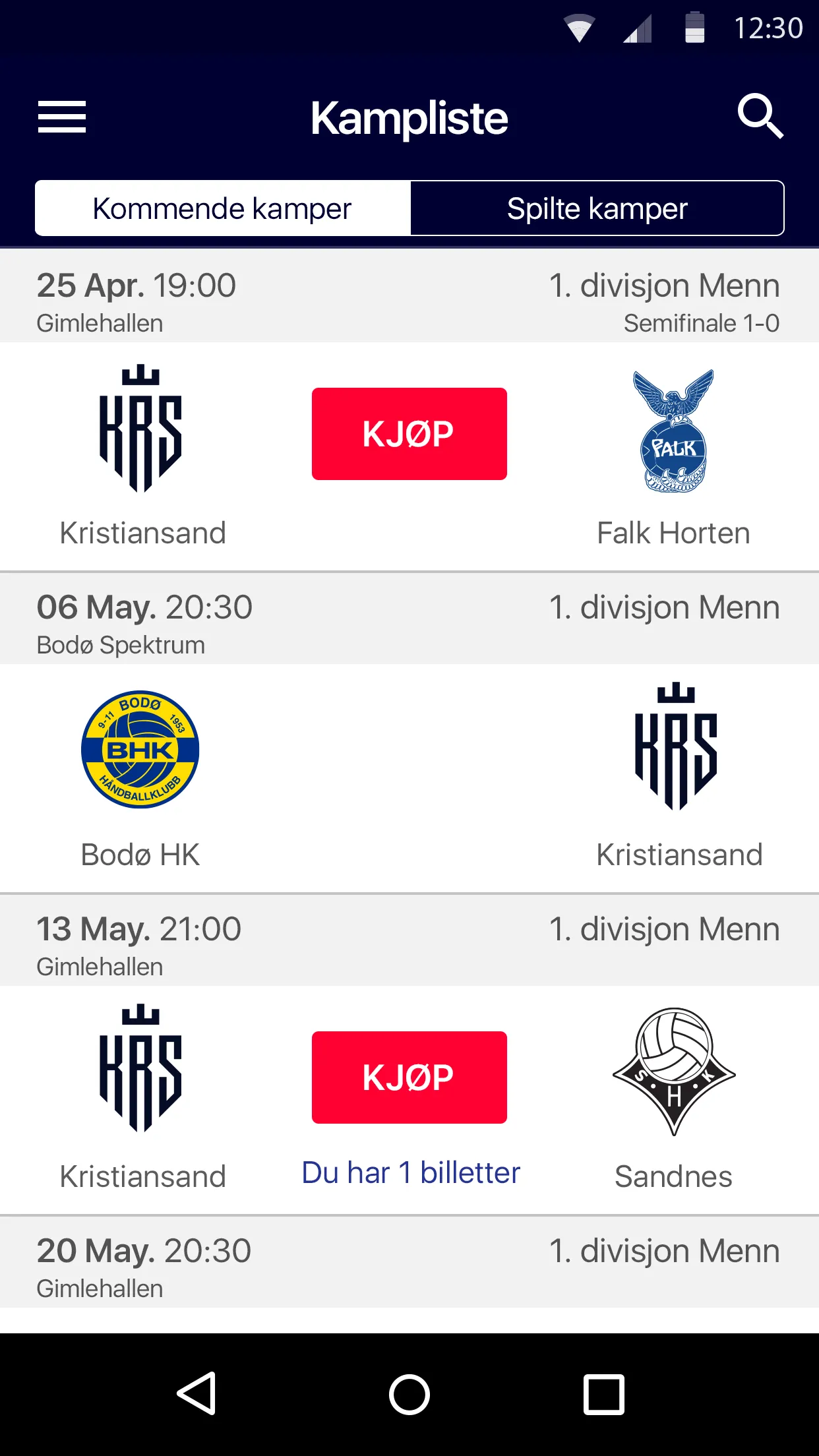 Kristiansand Topp Håndball | Indus Appstore | Screenshot