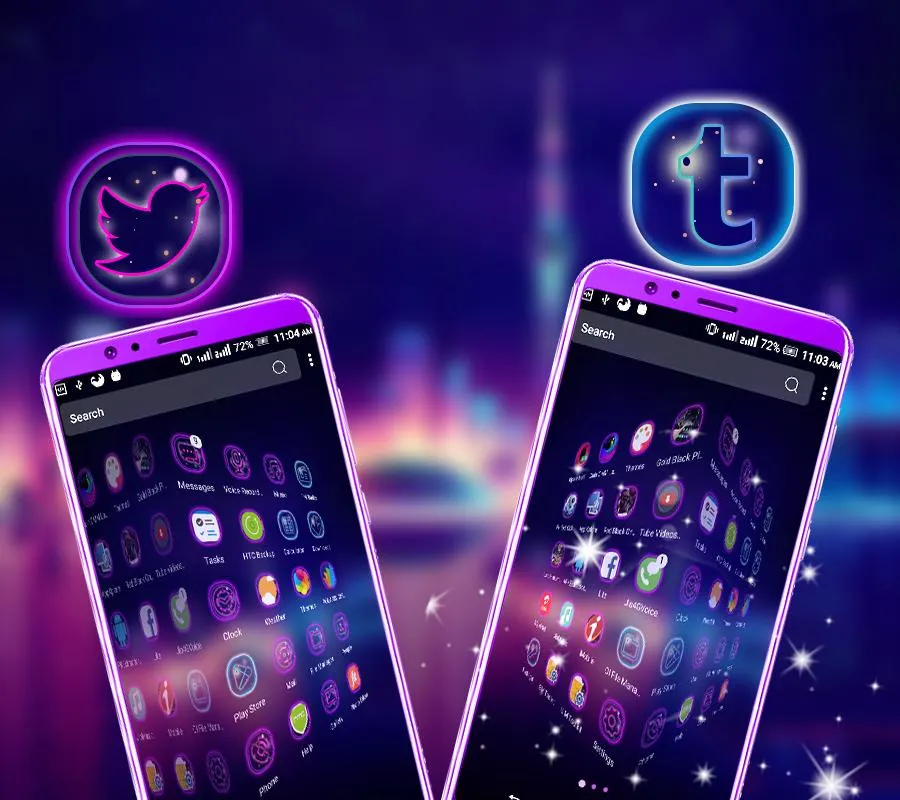 Neon City Launcher Theme | Indus Appstore | Screenshot