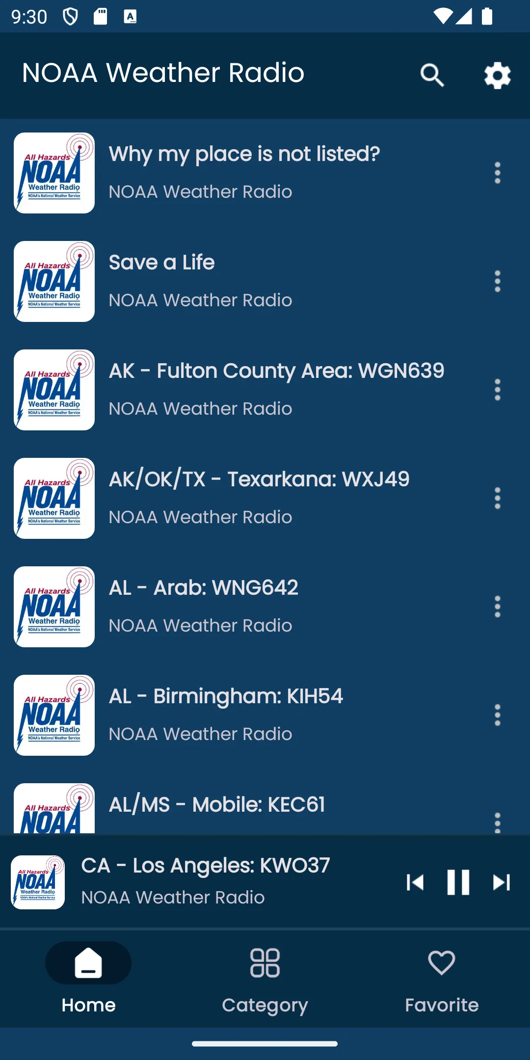 NOAA Weather Radio Stations | Indus Appstore | Screenshot